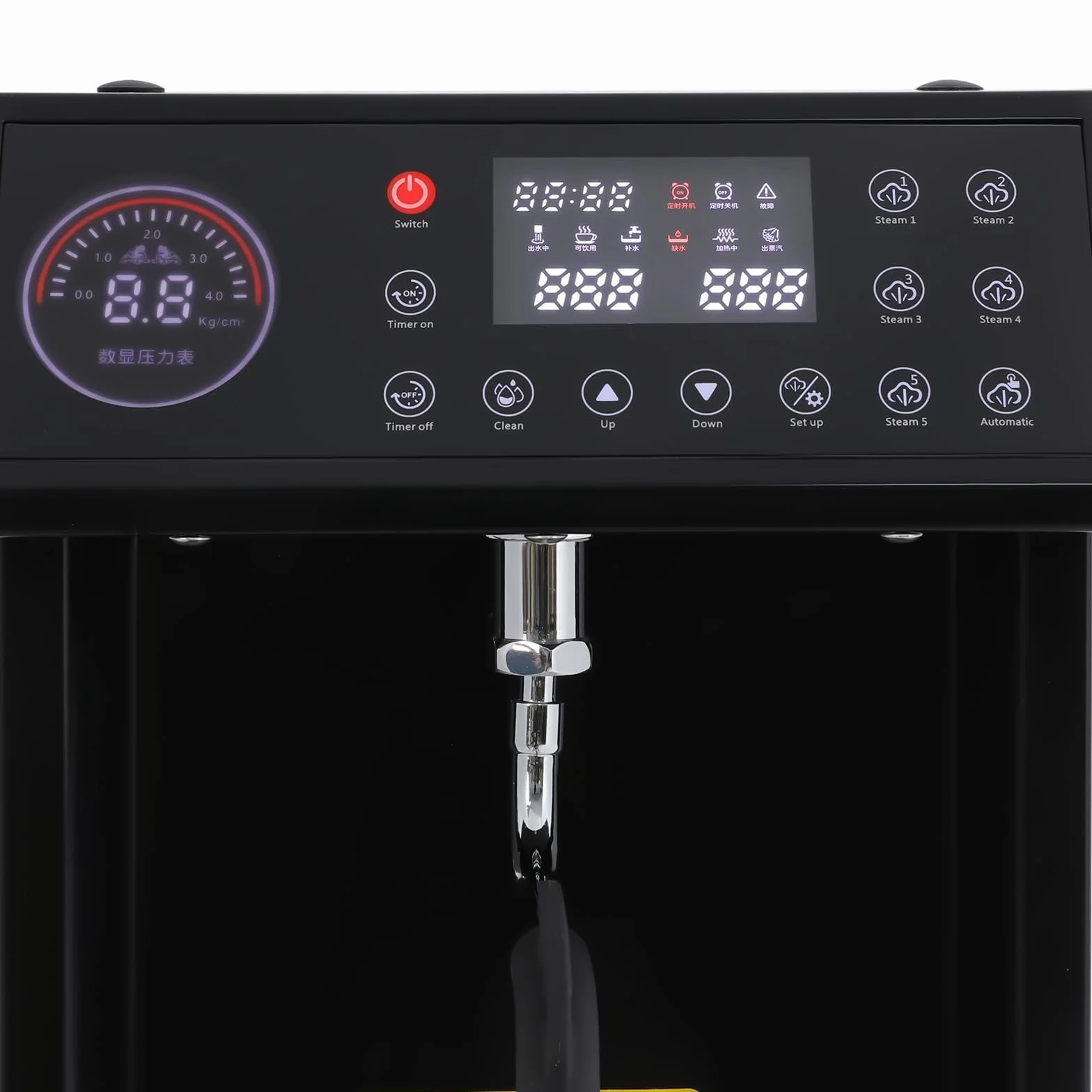 Elektryczny Spieniacz Do Mleka Z Bojlerem 8L, Inteligentny Spieniacz Do Wody Z Wrzącą Parą Do Espresso I Kawiarni,Black