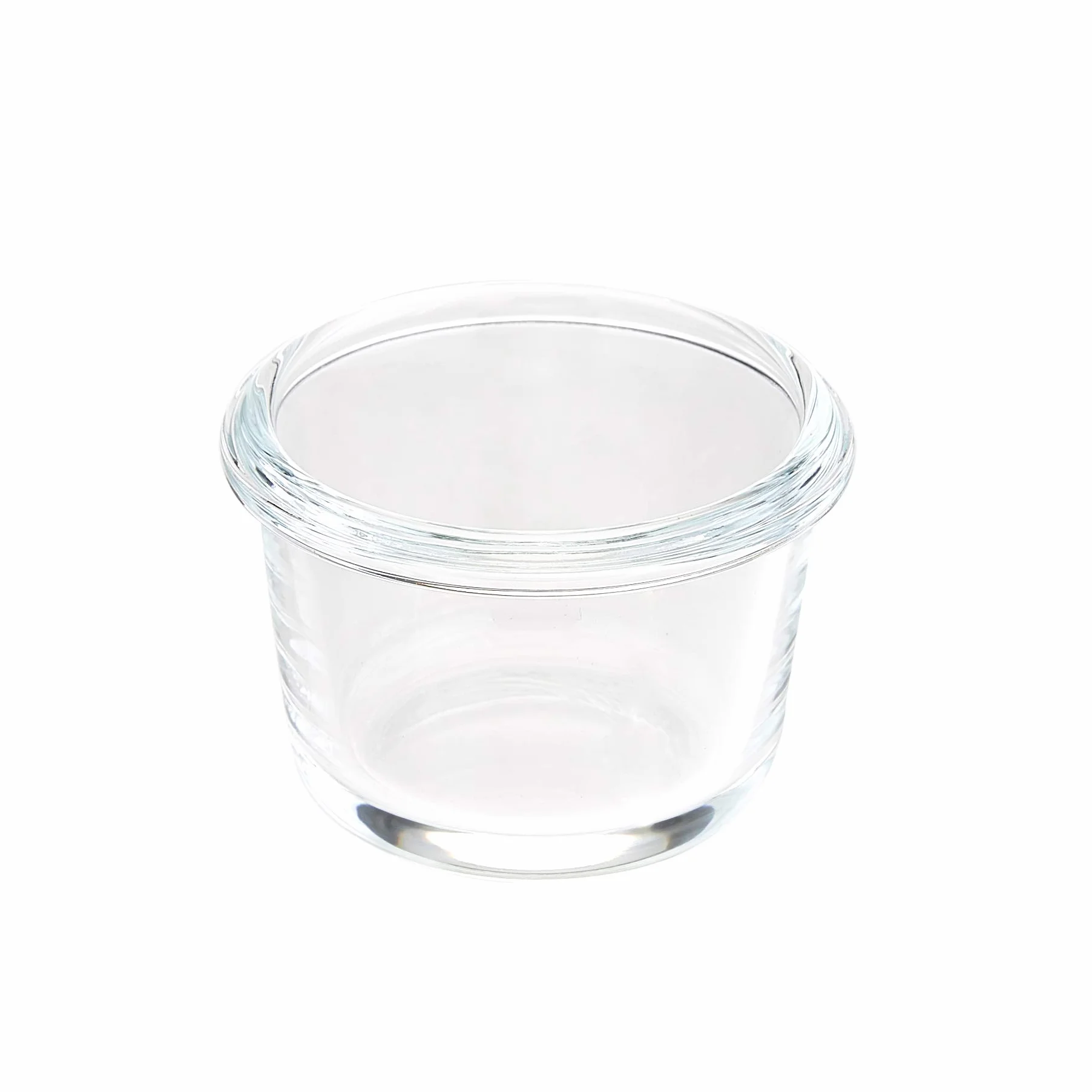 Amazon Basics ABL001 8-częściowy zestaw szklanych pojemników do przechowywania, 144 ml, zestaw 4 pojemników, przezroczystych z niebieskimi pokrywkami