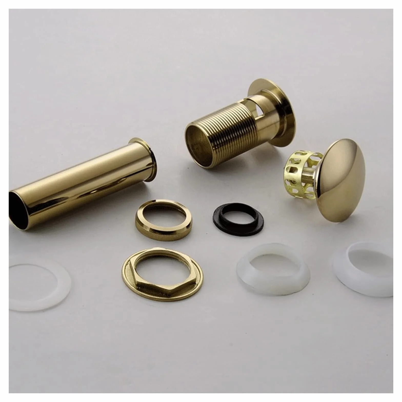 Korek odpływowy do umywalki łazienkowej, korek odpływowy z przelewem, typ z odpływem typu "bounce"(Brushed Gold a)