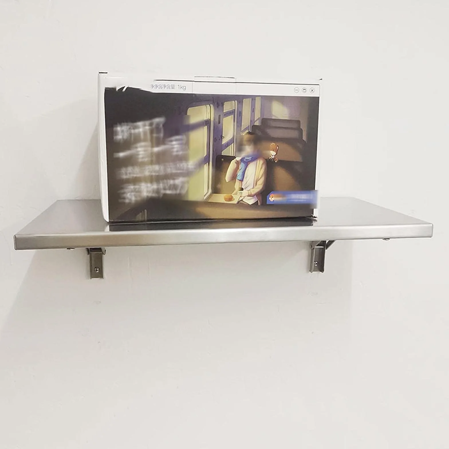 Składany montowany na ścianie stół ze stali nierdzewnej, pionowy design z metalowym podparciem, idealny stół do jadalni do prania w domu, biurze, 90 x 35 cm