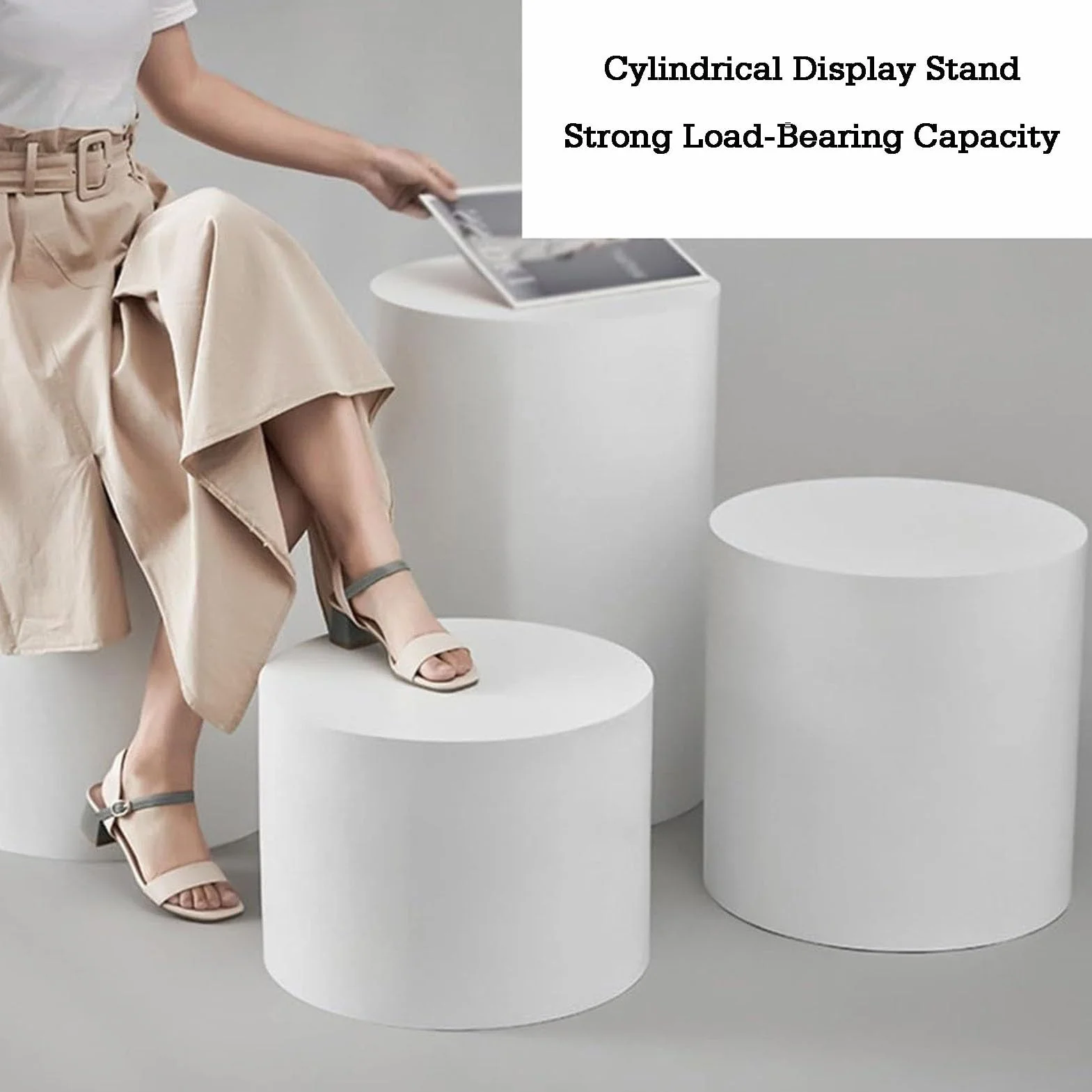 Stojak na manekiny, stojaki na cylindry | Dekoracyjny pionek, do kolekcji modeli pokazowych rekwizytów ślubnych sklep odzieżowy(White,60x30cm)