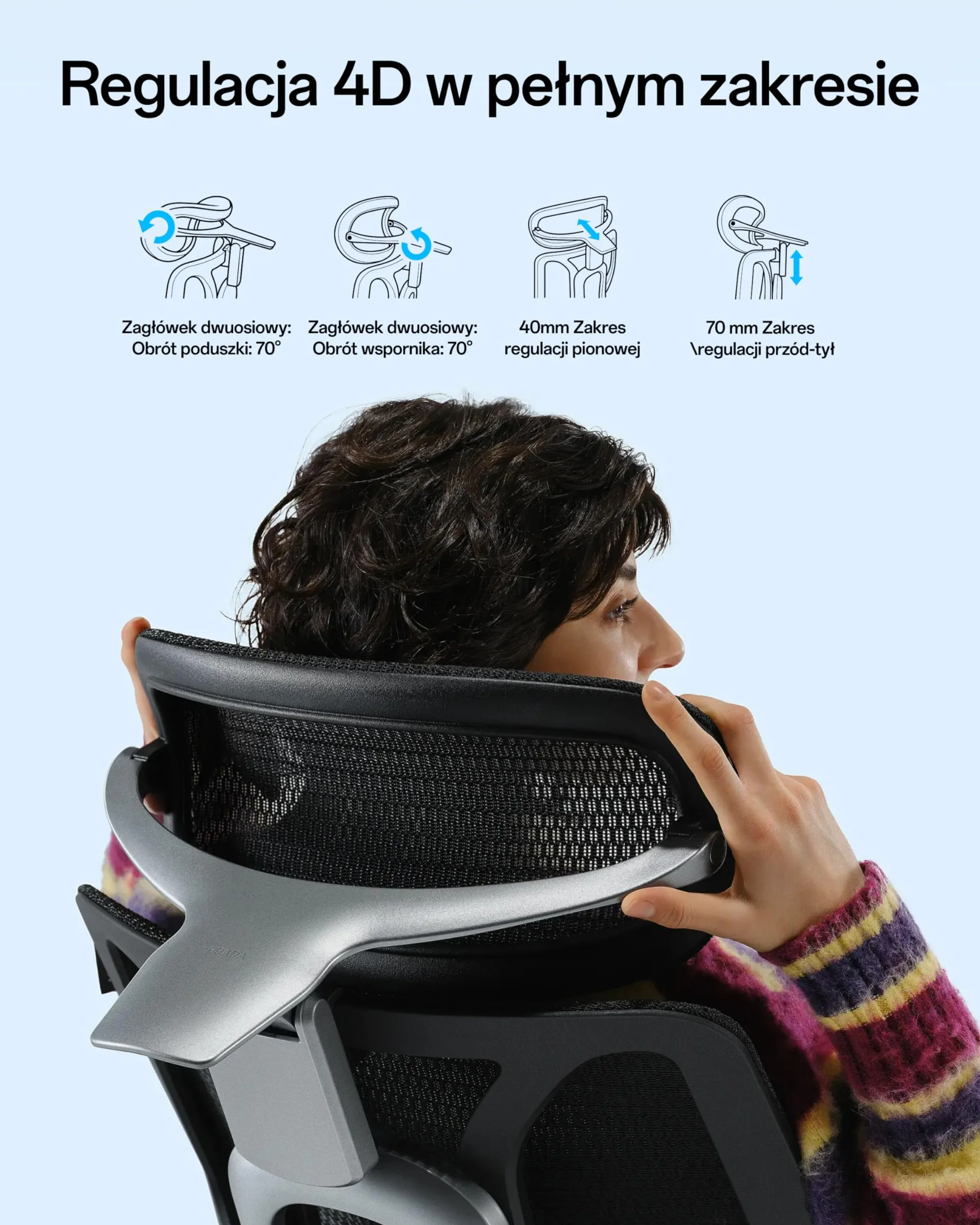 Hbada E3 Pro Edycja 2026 Ergonomiczne Krzesło Biurowe, Ergonomiczny Fotel Siatkowy z 3-strefowym Pływającym Wsparcie Lędźwiowym, Zagłówek 4D, Podłokietniki 720° (Czarne, Bez podnóżka)