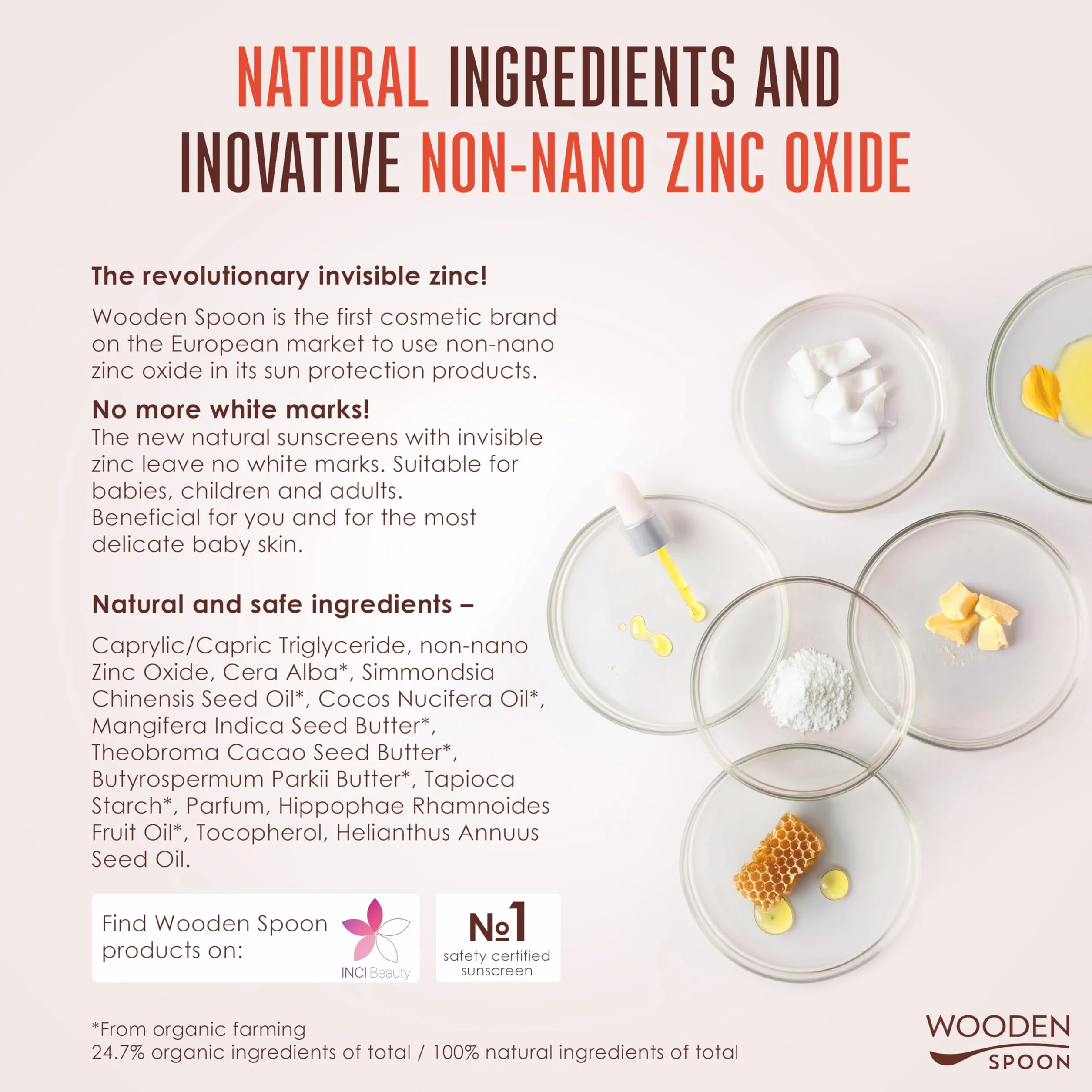 WOODEN SPOON Organiczny krem przeciwsłoneczny "Baby & Familie" SPF 50 UVA i UVB – słodkie mango 150 ml
