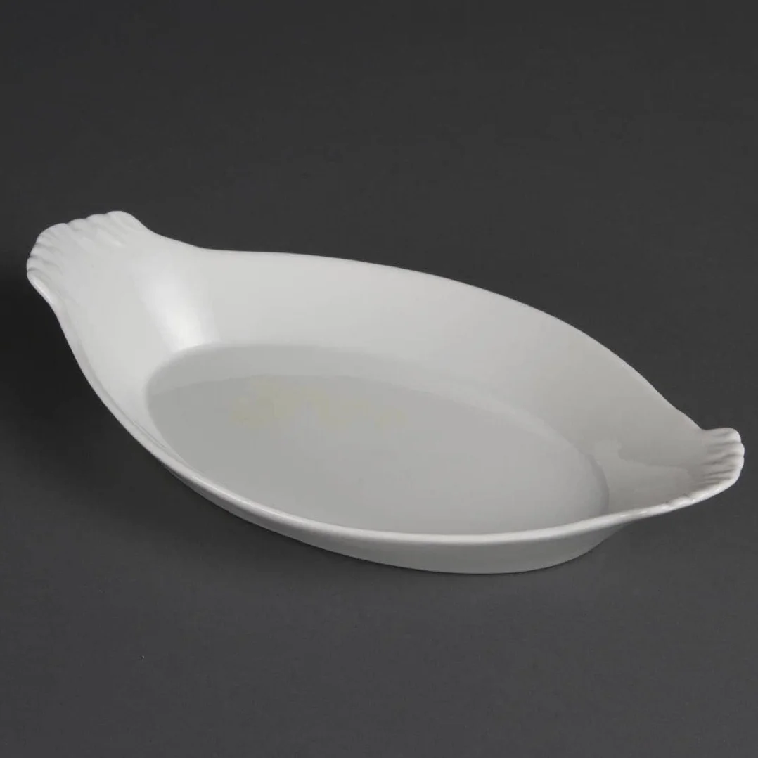 Olympia Weißwaren owalny półmisek z uszami, 320 x 177 mm, porcelana, 6 sztuk