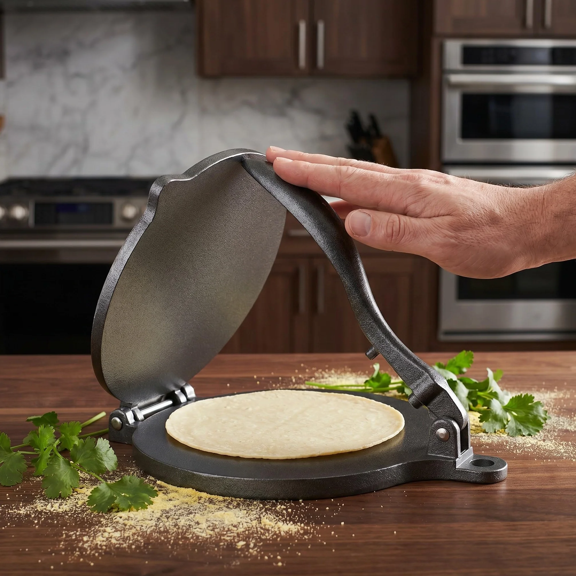 Zerodeko 2 szt. meksykańskiej prasy do tortilli - 7,87 cala aluminiowa prasa do ciasta roti do tortilli pszennych i kukurydzianych, do przygotowywania potraw na przyjęcia - zmywalna i wielokrotnego