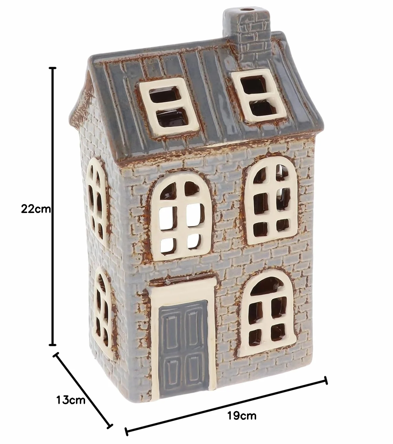 Shudehill Giftware Wiejska ceramika ceramiczny uchwyt na podgrzewacze ceglane domy szara neutralna kolekcja - kafelkowy pałac, liliowy lub lukarny (ceglany liliowy)
