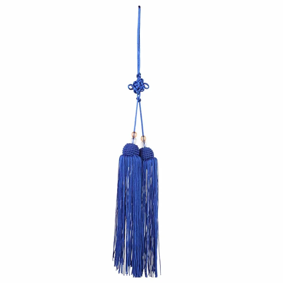 Zerodis Taiji Sword Tassel Kung Fu Akcesorium Krótki Styl Silk Materiał z 2 Kolorami do ćwiczeń Taiji i Dekoracji Brelingu (Królewski niebieski sztylet)