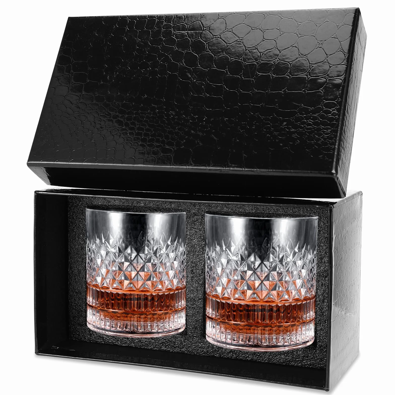 Zestaw Royouzi 2 szklanek do whisky, 2 x 330 ml, zestaw prezentowy, spersonalizowany kieliszek do wina dla mężczyzn, prezent dla miłośników whisky na urodziny