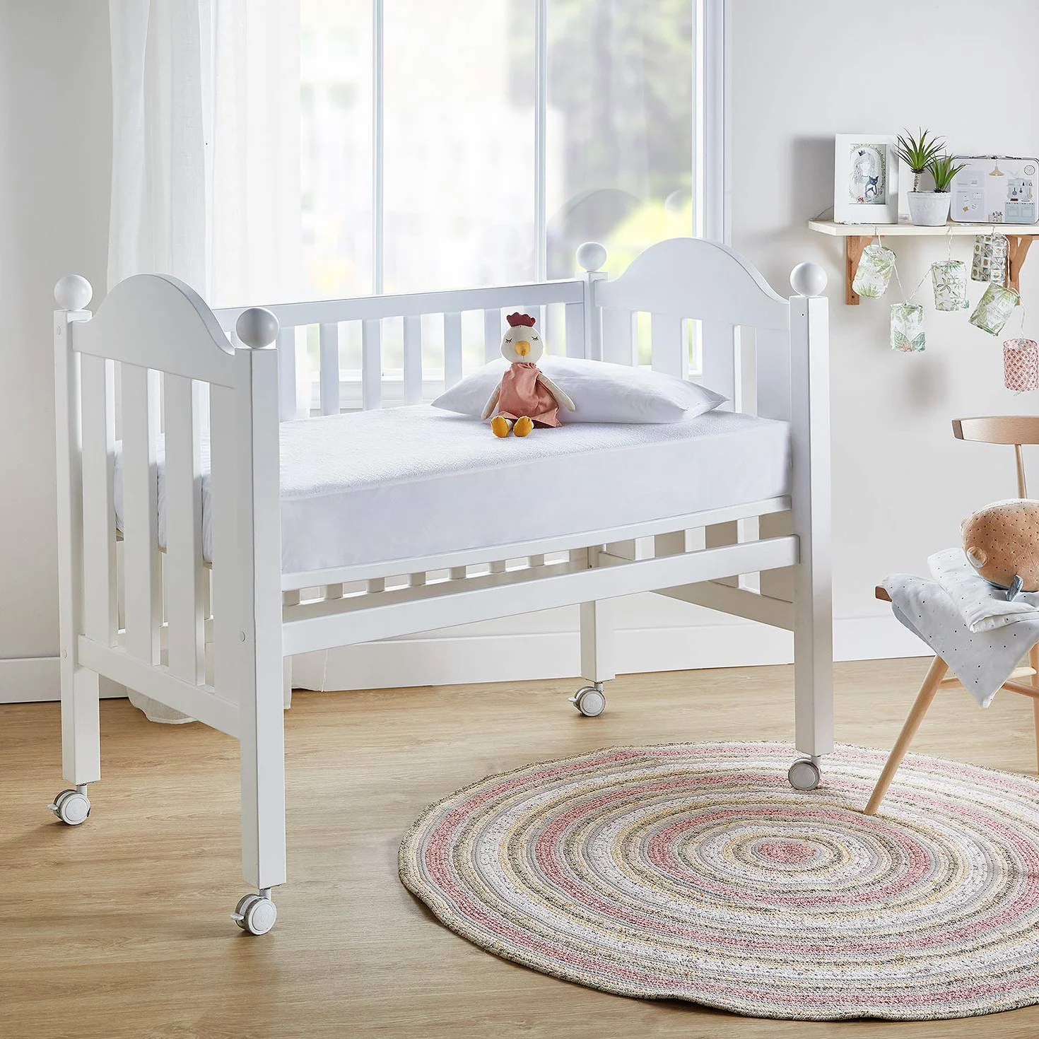 Pikolin Baby ochraniacz na materac, wodoszczelny, cichy ochraniacz na materac, certyfikat Oeko-Tex, do łóżeczka dziecięcego 60 x 120 cm, nakładka na materac