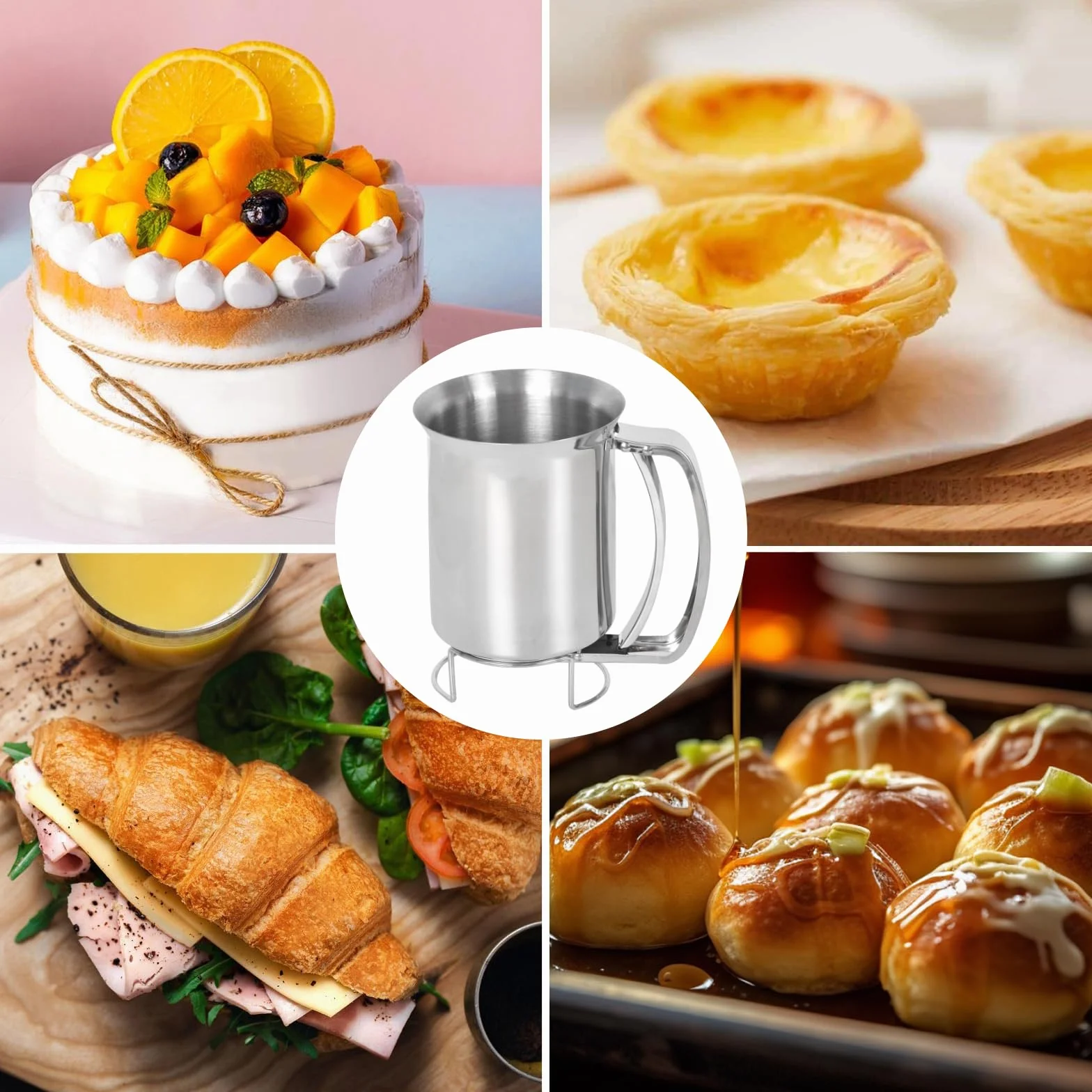 Dozownik do naleśników 900 ml, dozownik do ciasta ze stali nierdzewnej, dozownik ciasta do ciast, narzędzie DIY, dozownik lejka do ciast, naleśników, babeczek, gofrów