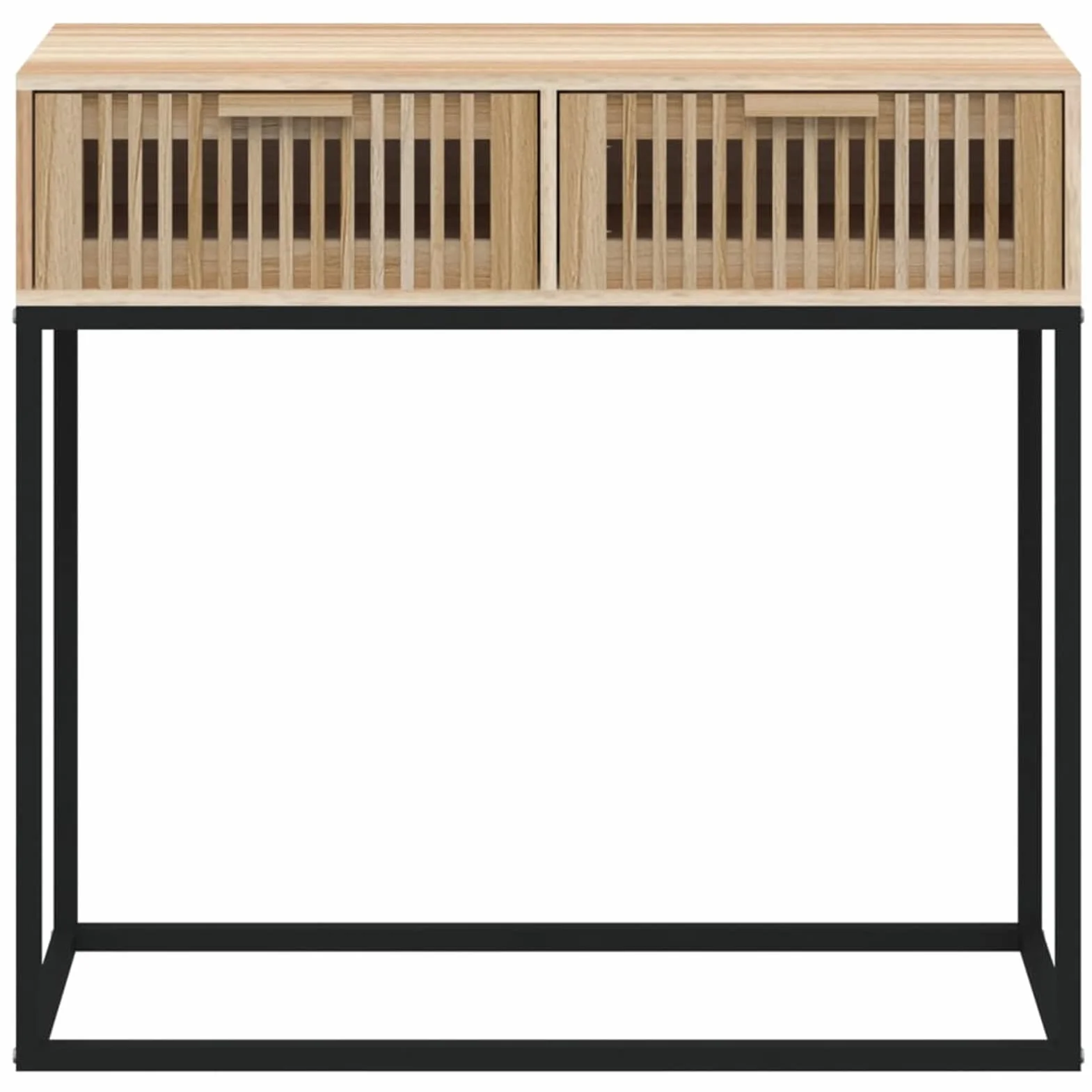 ShGaxin Stół konsola z żelaza i sklejki 80x30x75 cm, wejście, wąskie przedpokój, pokój dzienny, pomocniczy, meble wejściowe
