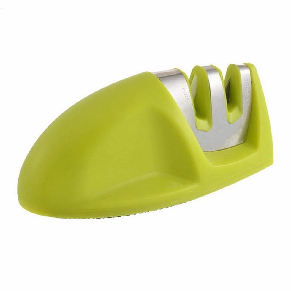 XINGYU Ręczna temperówka do noży 3 etapy stal diamentowa powlekana ceramiką ostrzałka do noży narzędzia kuchenne do ostrzenia dropshipping, 10 x 5,5 cm zielona
