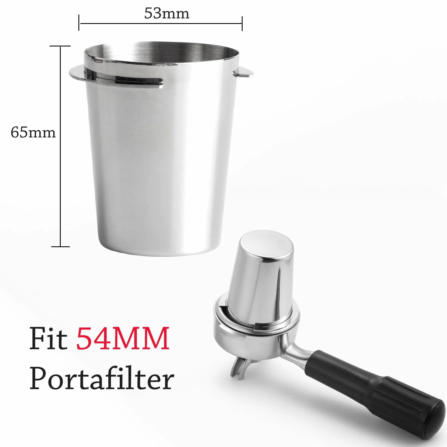 Kubek do dozowania 54 mm, lejek do kawy espresso pasuje do uchwytu filtra barista 54 mm, kubek do kawy, akcesoria do kawy espresso, do baristy, domu, kawiarni