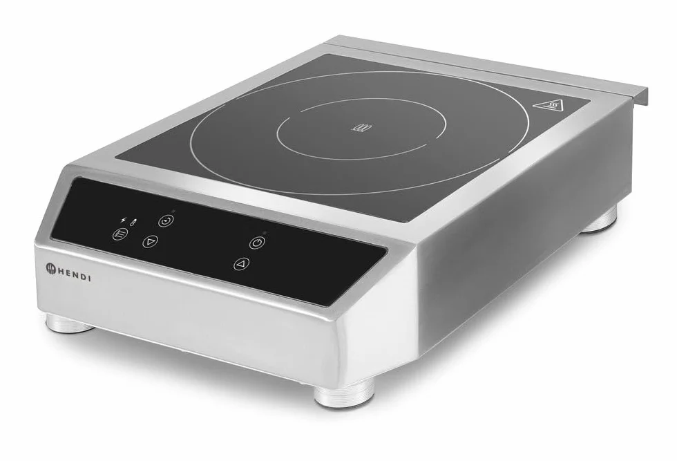 HENDI Kuchenka indukcyjna, 3500 D, do patelni o średnicy dna od ø140mm do ø280mm, zakres temperatur: od 60° do 240°C, płyta indukcyjna, 220V/3500W, 340x440x(H)120mm, stal nierdzewna, szkło