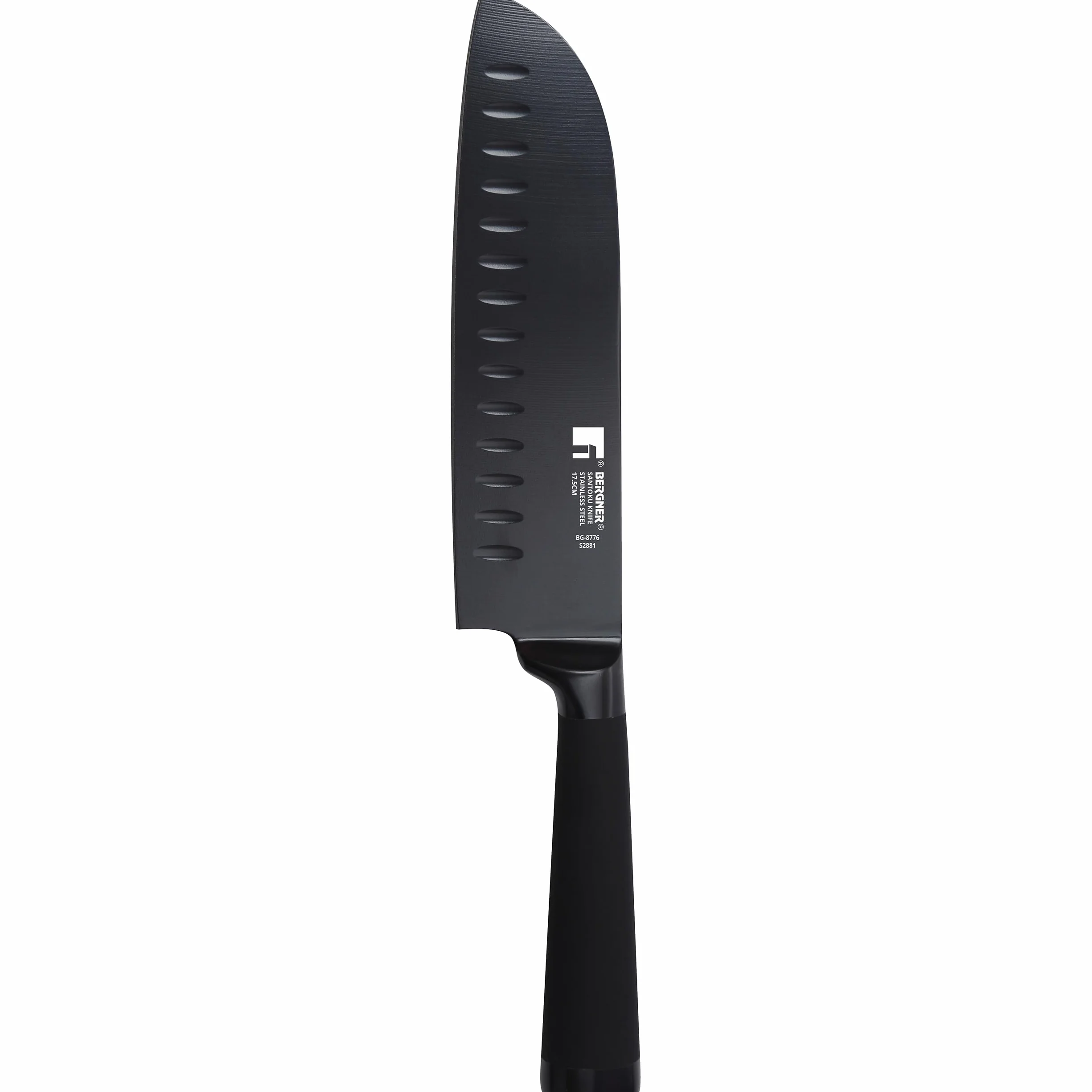 Bergner czarny nóż Santoku, stal nierdzewna, 17,5 x 30 x 30 cm