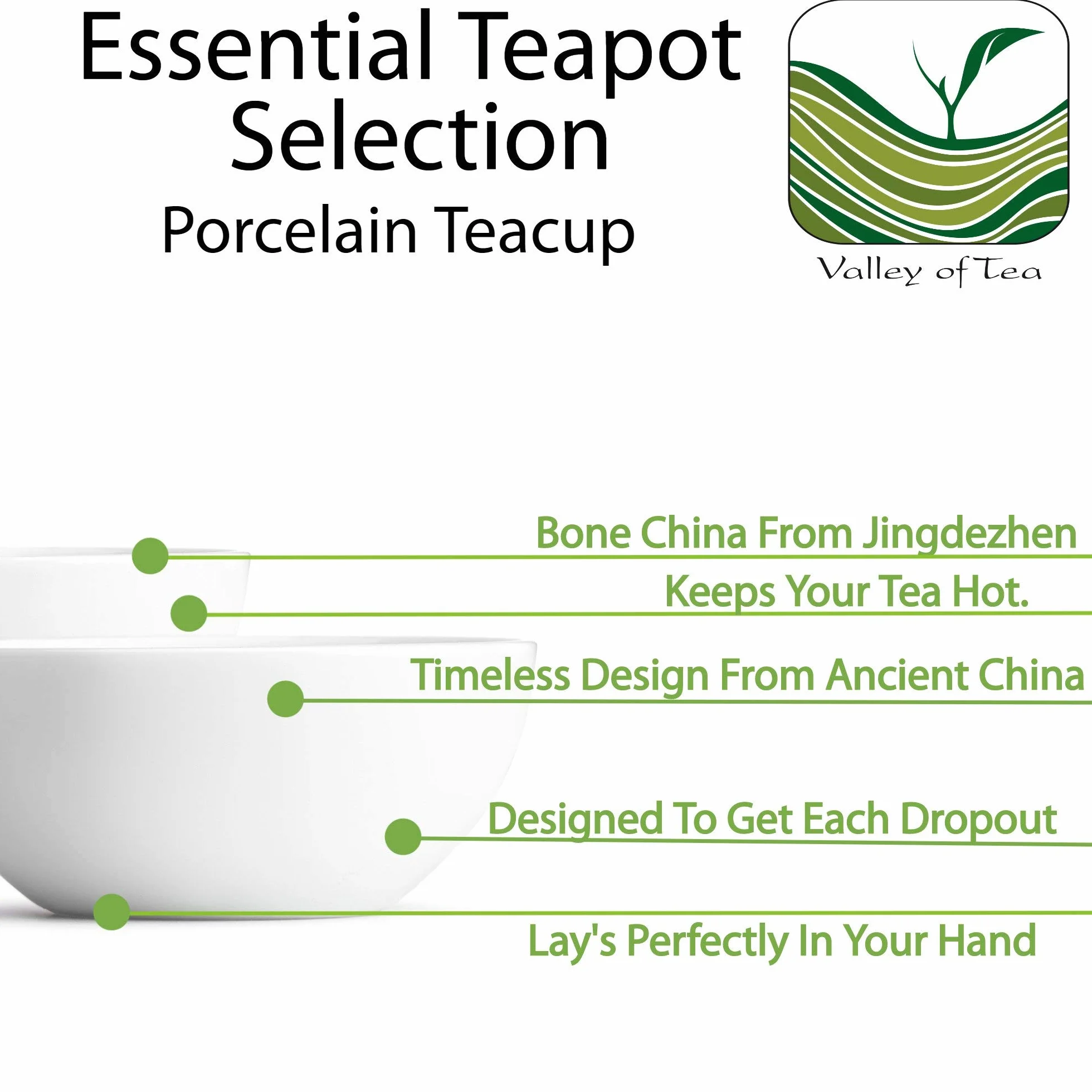 Bone Porcelain Chinese Tea Cup 50 ml - 2 Thin Porcelain Teacups Classic Bowl Shape