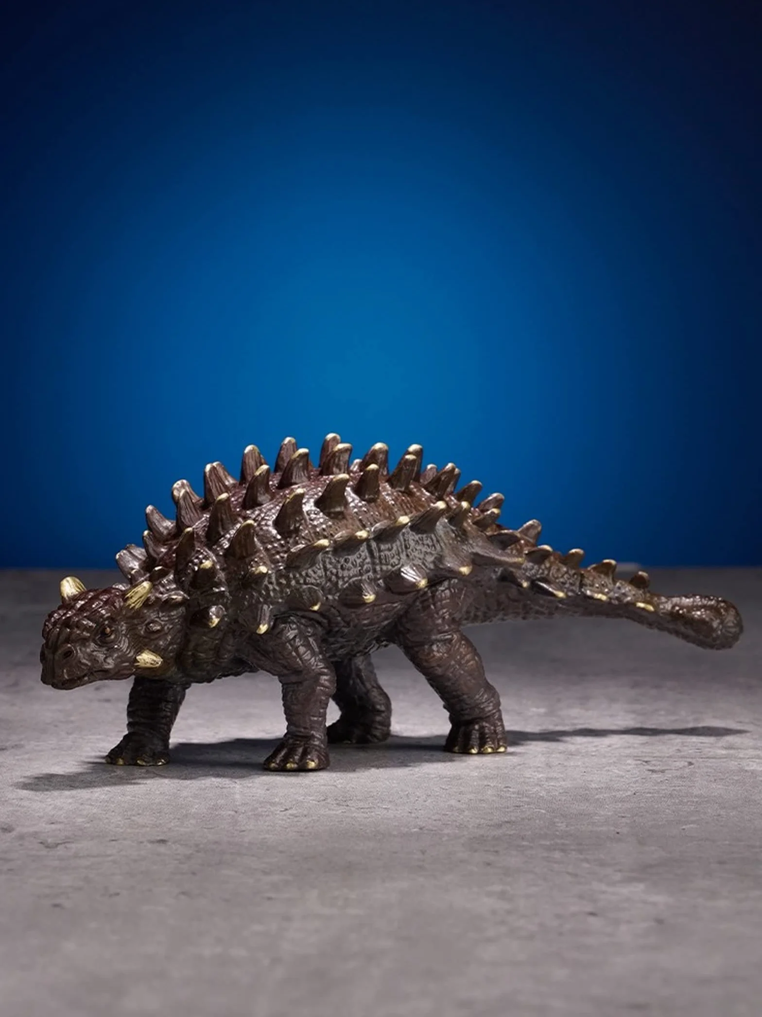 Mosiężna Figurka Stołowa Dinozaura, Jurajska Statua Ankylozaura, Dekoracyjna Ozdoba Do Gabinetu, Kolekcja Brązowych Rzeźb Bydła