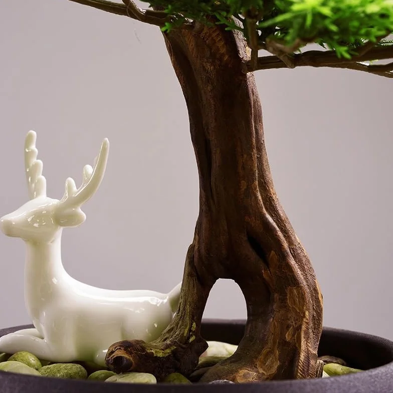 Symulowane rośliny doniczkowe Sztuczna Roślina Ozdoba Z Ceramiczną Doniczką Dekoracja Wejścia Do Salonu Sztuczne Drzewo Bonsai Dekoracje wnętrz(Duży)