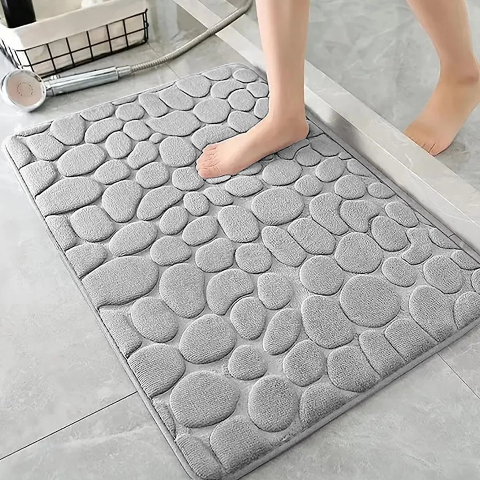 Mata łazienkowa 40 x 60 cm, miękka i wygodna mata pod stopy, super chłonność wody, antypoślizgowa, można prać w pralce, mata prysznicowa do domu i łazienki