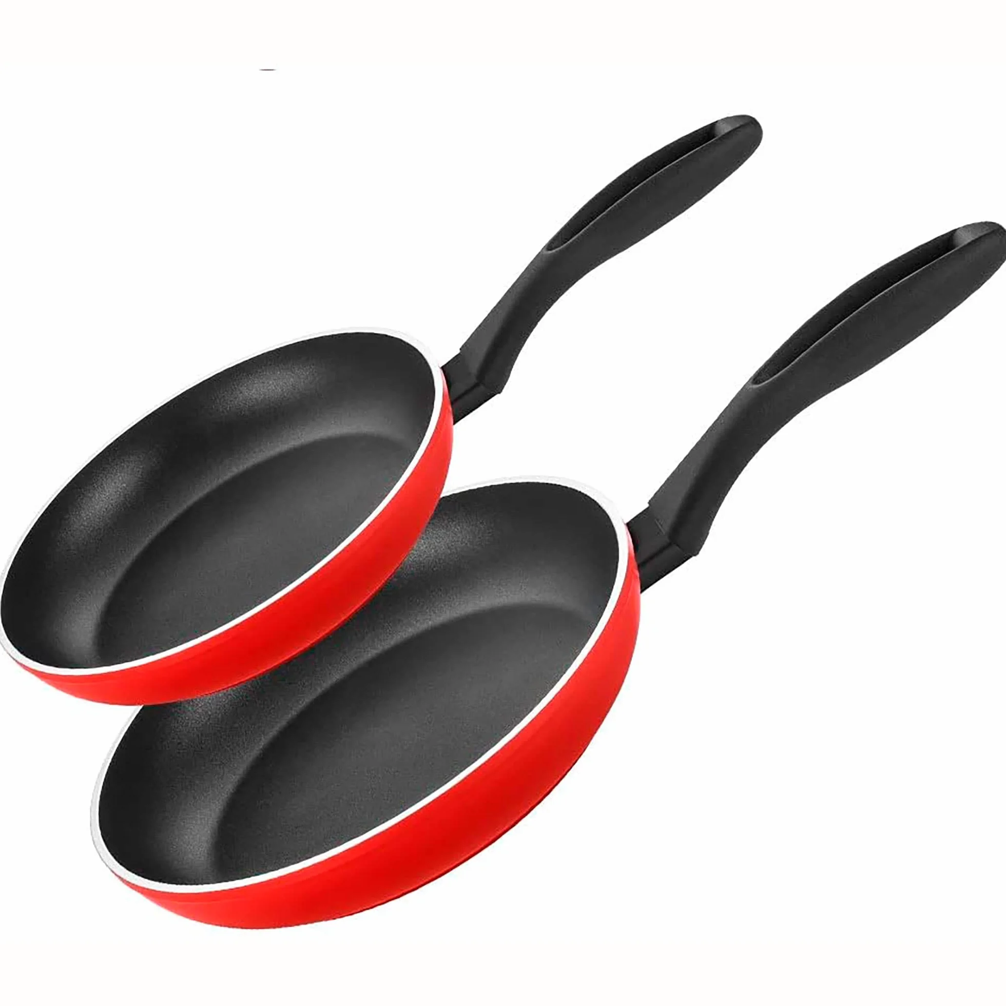 Fagor Maxima Zestaw 8 garnków indukcyjnych 20-24 cm 2 szklane pokrywki 3 patelnie 18-20-24 cm Rondel 16 cm Kute aluminium nieprzywierające bez PFOA Czerwony