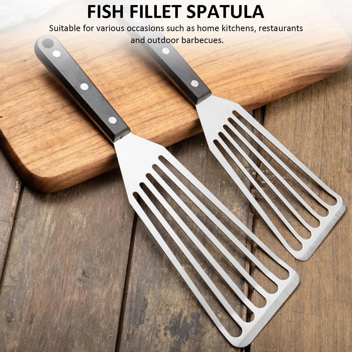 2 sztuki łopatek do patelni, 2 sztuki, haczyki, 1 widelec, metalowa szpatułka, metalowa szpatułka, szpatułka do filetów rybnych, łopatka do obracania jaj, szpatułka do steków, szpatułka do steków