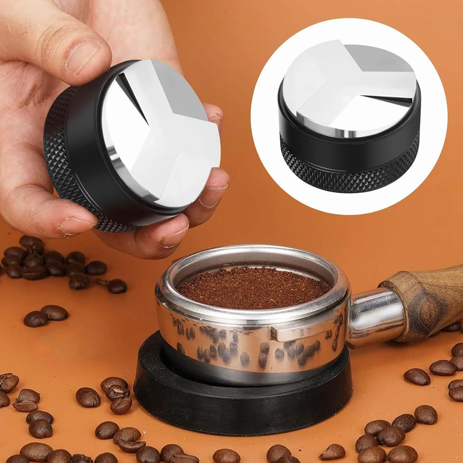 Ręczne ubijaki do espresso 58mm narzędzia do ubijania i prasowania mielonej | Tamper do ekspresu ciśnieniowego Do użytku na blacie, do zastosowań komercyjnych, w podróży, do domu, w kawiarni,