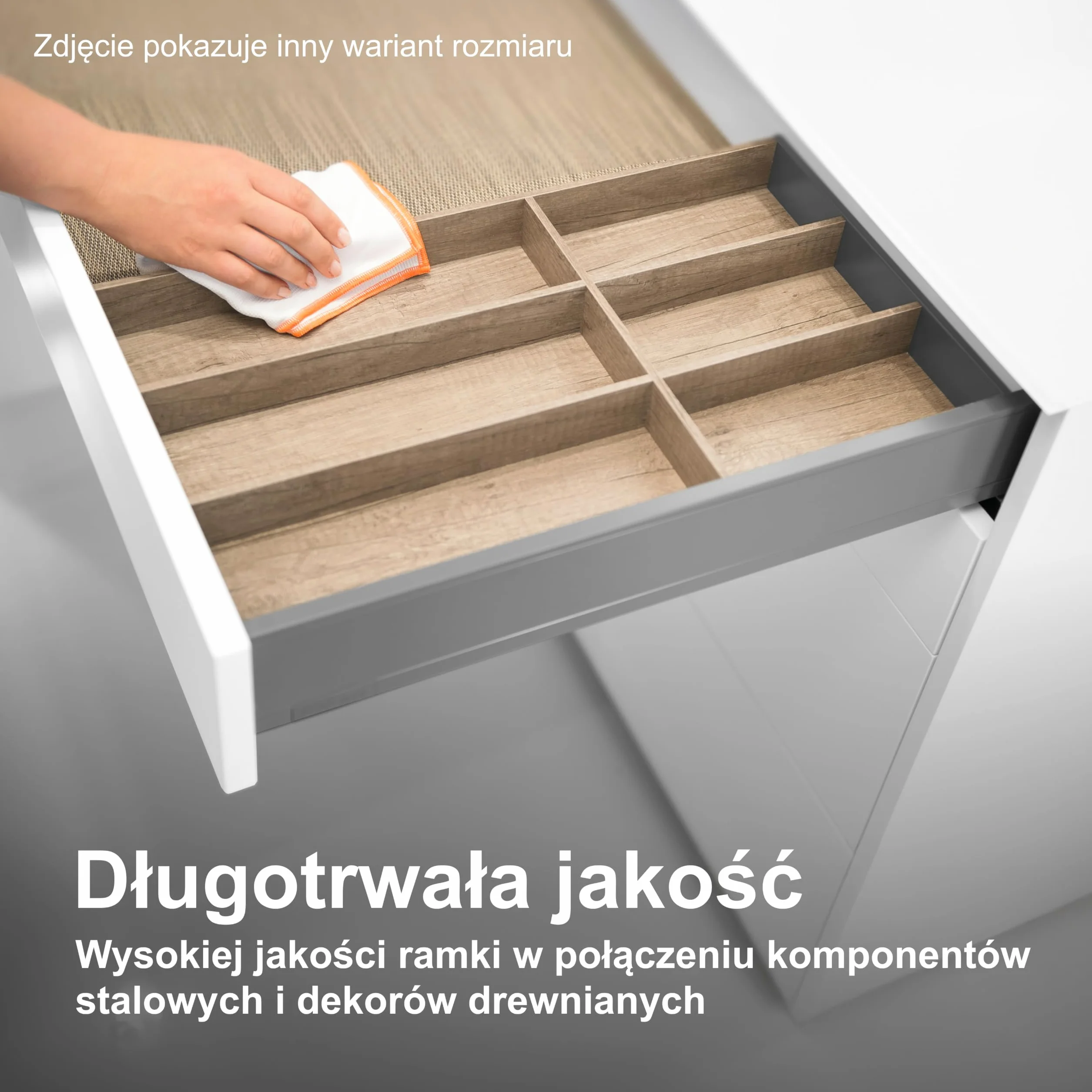 blum AMBIA-LINE wkład na sztućce | premium organizer szuflady do nowoczesnych kuchni i mebli | porządkuje sztućce | z nóżkami antypoślizgowymi | 42×30×5 cm | Dąb Nebraska