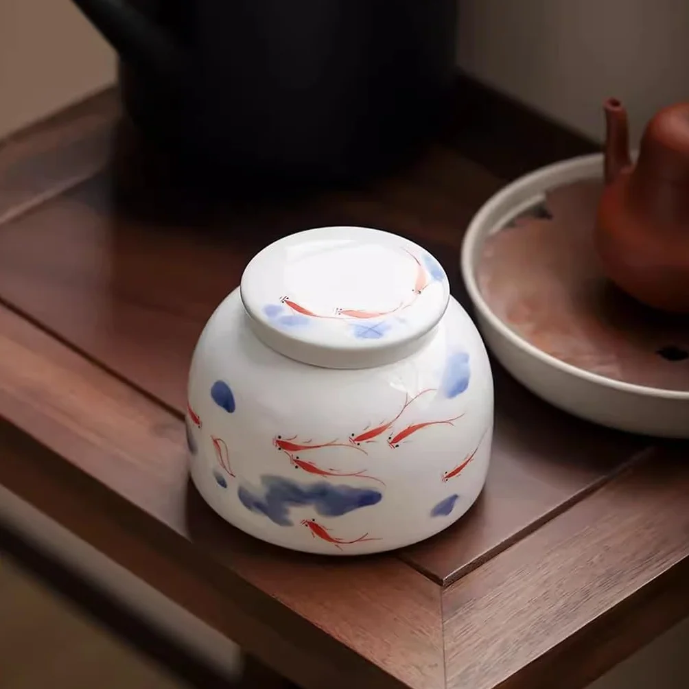 TEESONG Słoiki na herbatę ręcznie malowane ceramiczne puszki na herbatę domowe pu'er czarna herbata luźna puszki na herbatę zamknięte puszki na herbatę z pokrywkami pojemniki do przechowywania herbaty