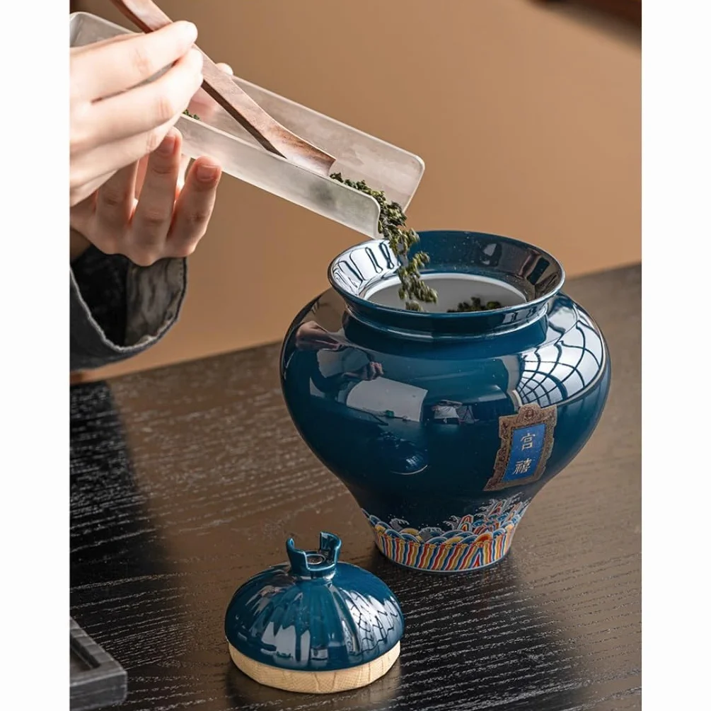 LYGSWDB Słoik na cukier Słoik do przechowywania herbaty luzem Kuchnia domowa Słoik do przechowywania przypraw Zamknię słoik Ceramiczny zestaw do herbaty Pusty słoik Magazyn herbaty Pojemnik na herbatę