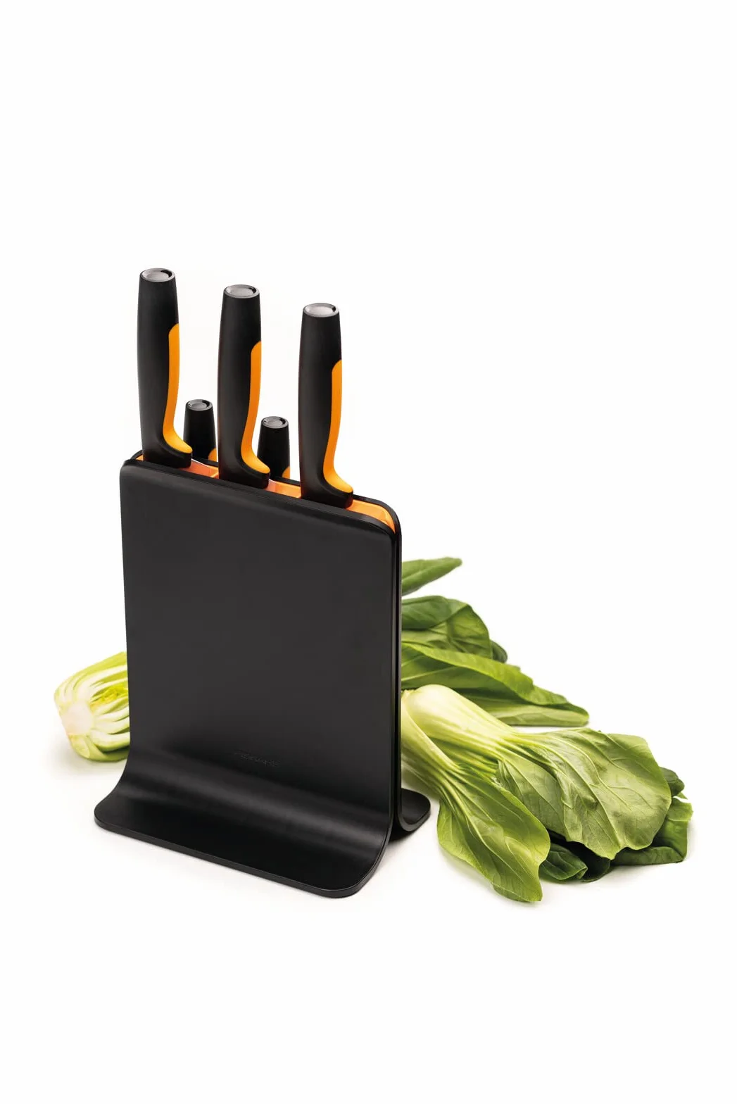 Fiskars Blok 5 noży,Functional Form,nóż do warzyw i Santoku, nóż do chleba,Czarny,1057554