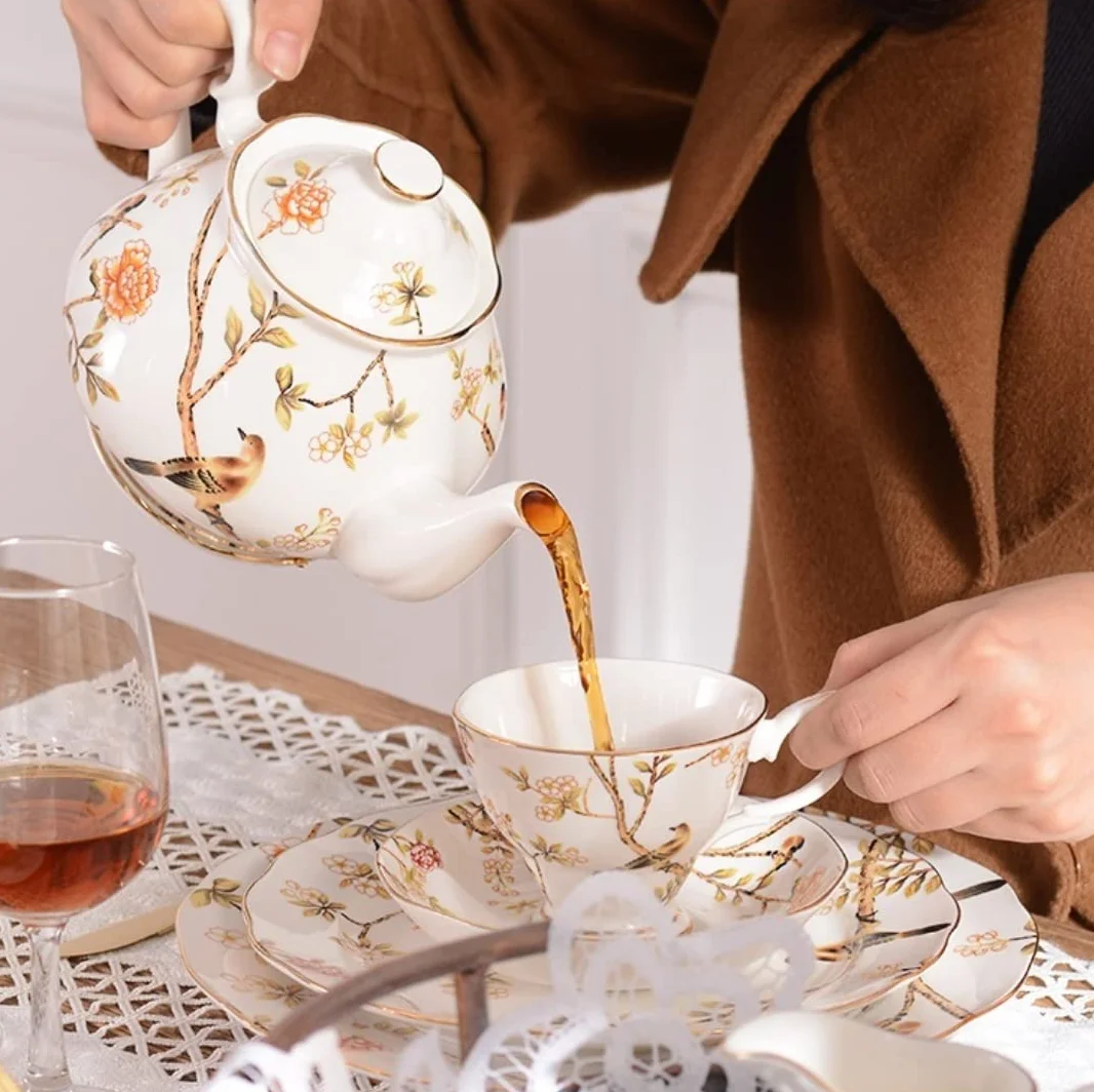 Serwis Do Kawy Na Przyjęcie 20 Sztuka Ceramika Z Żelaznym Uchwytem Na Kubek 6 Filiżanek I Spodków Łyżki Popołudniowa Herbata Drinkware Zestaw Do Kawy Serwis Herbaty Popołudniowa