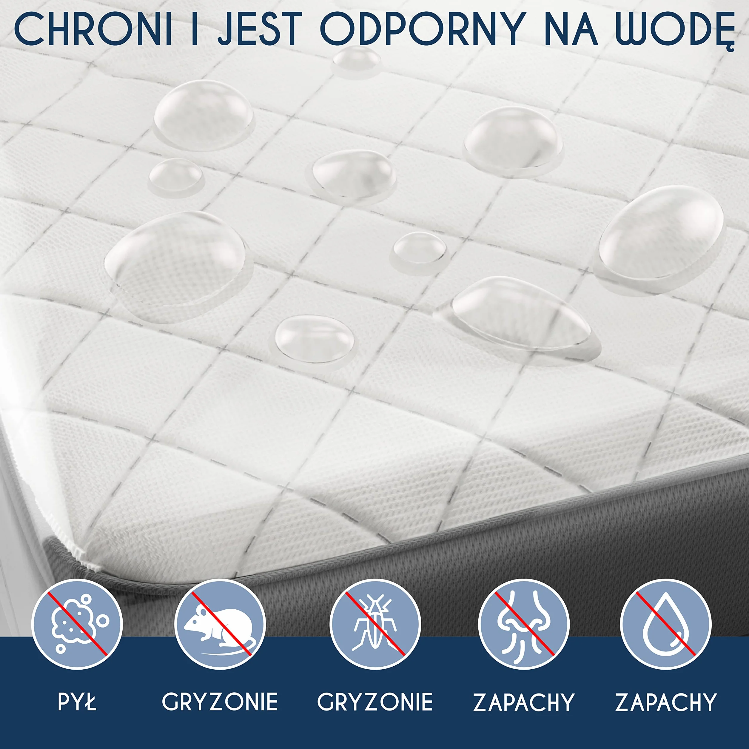 Plastikowy pokrowiec ochronny na materac 160x200 cm (grubość 30 cm) - pokrowiec na materac z dużym zamkiem błyskawicznym - torba do przechowywania - odporny i wielokrotnego użytku