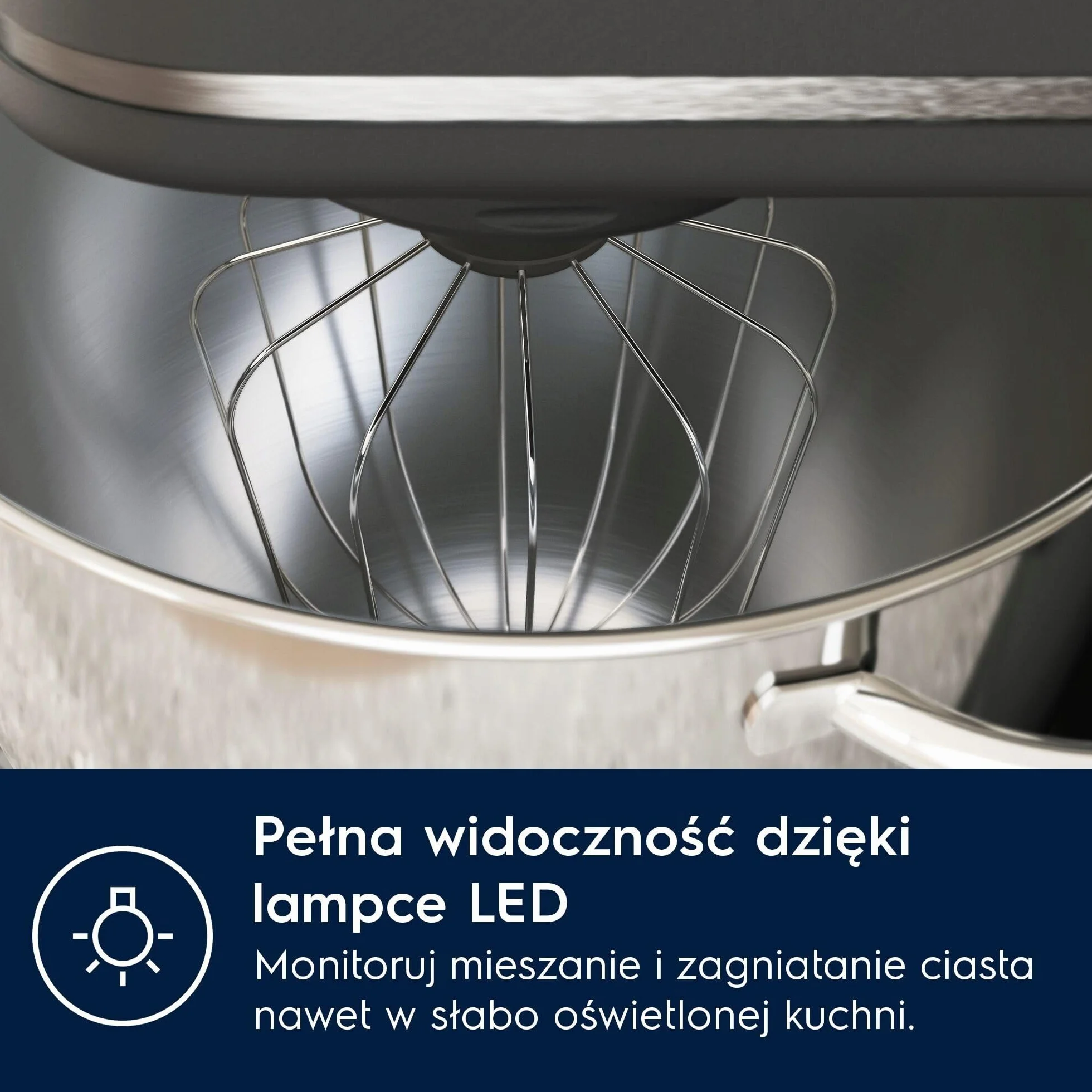 Electrolux Assistent Robot Kuchenny 700 E6KM1-4PPT, Dwie duże misy o pojemności 6 i 4 L, Pokrywa PerfectRiseLid, Funkcjonalna lampa LED, Monitorowanie mieszanki, 50W, Platynowa Perła