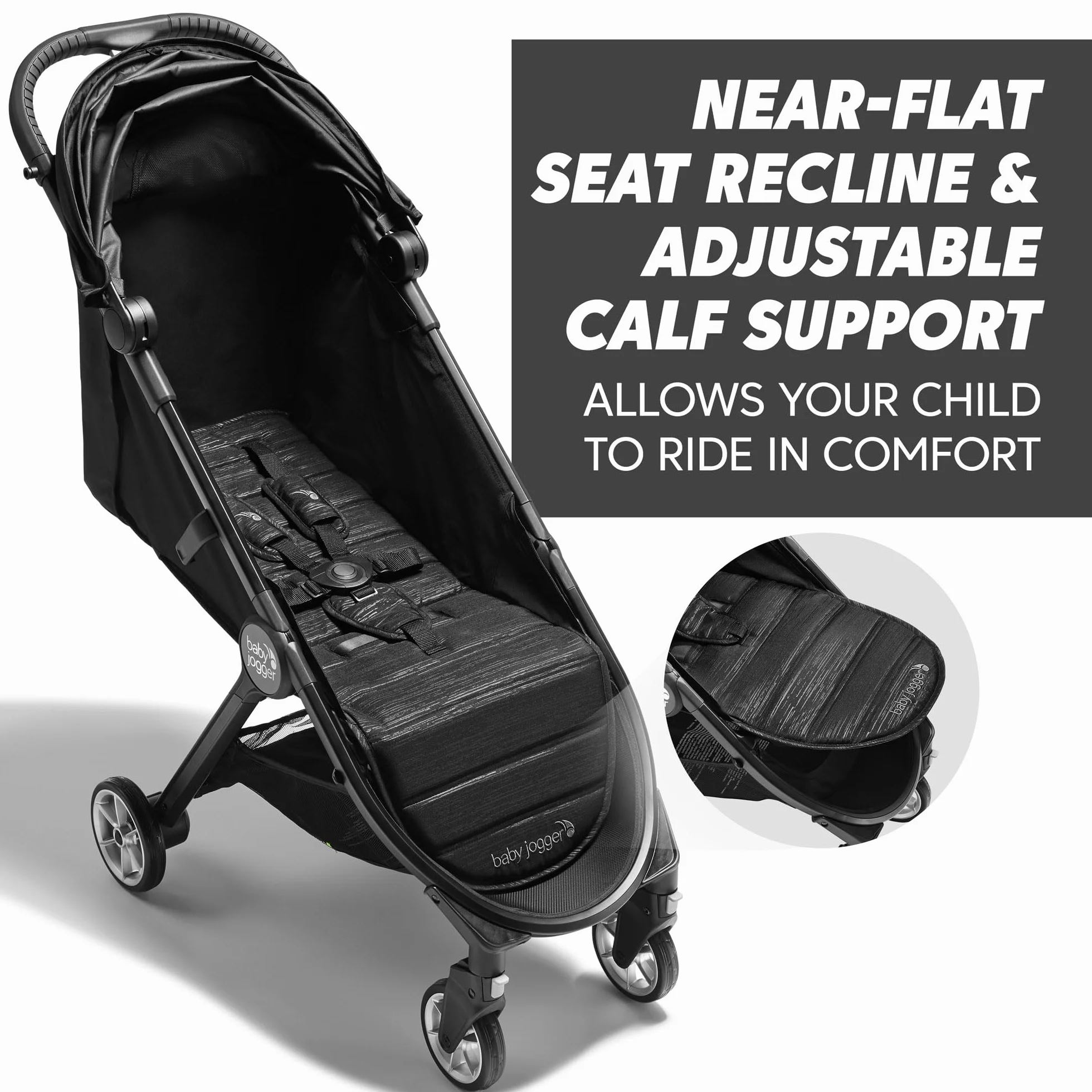 Wózek spacerowy Baby Jogger City Tour 2 Pitch Black Lekki 6,5 kg czarny