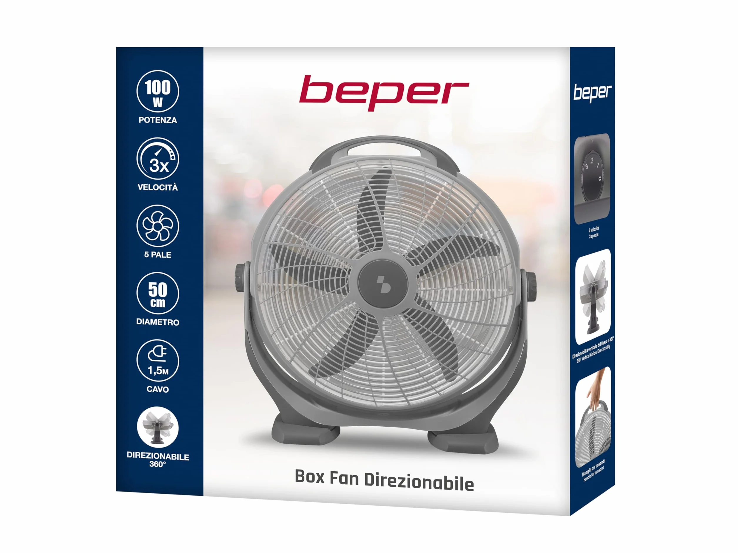 BEPER P206VEN560 wentylator podłogowy 100 W 5 ostrzy 3 prędkości szary