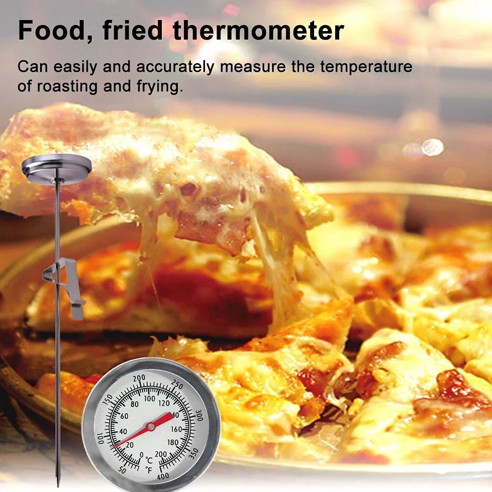 Termometr do Oleju ze Stali Nierdzewnej, długość Sondy 20 Cm, Termometr do Cukierków ze Wskaźnikiem Temperatury Smażenia na Grillu (Jak pokazano)