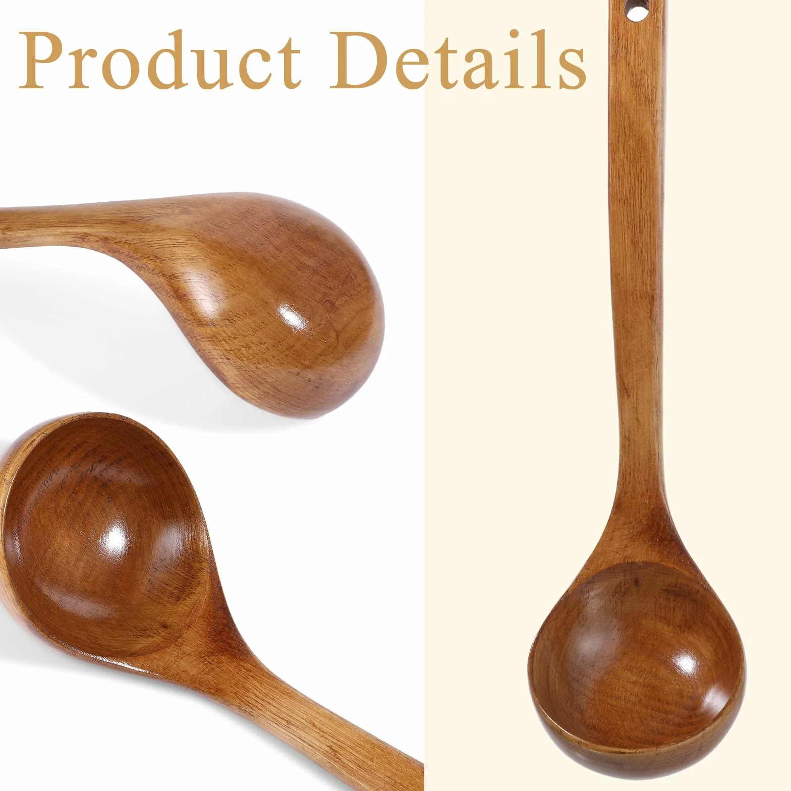 Łyżka do zupy z drewna, długość 28 cm, drewniana łyżka, naturalnie długi uchwyt, drewniana łyżka łyżka do zupy łyżka do zupy łyżka do ka