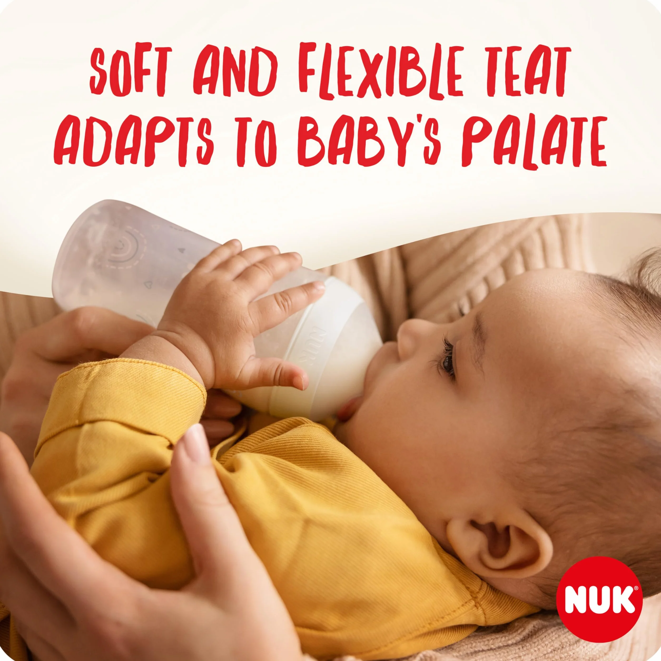 NUK Perfect Match zestaw szklanych butelek dla niemowląt, od 3 miesięcy, dostosowuje się do dziecka, kontrola temperatury, antykoliczne, 120 ml i 230 ml, nie zawiera BPA, silikonowy smoczek do picia,