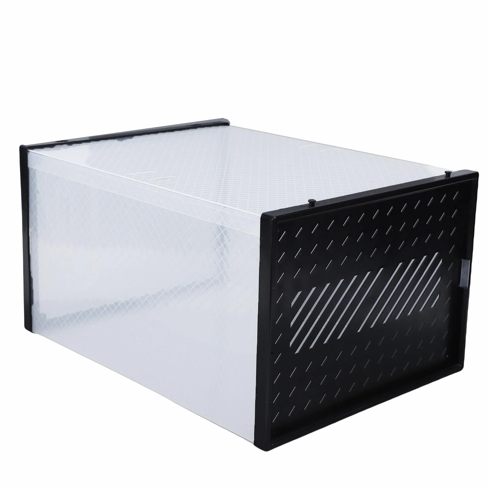 Aramox Duży Organizer do Przechowywania Butów, Przezroczyste Plastikowe Pudełko na Buty ABS PP z Drzwiczkami Magnetycznymi, możliwość Układania w Stosy 13,19 X 9,84 X 7,28 Cala Witryna na Tenisówki do