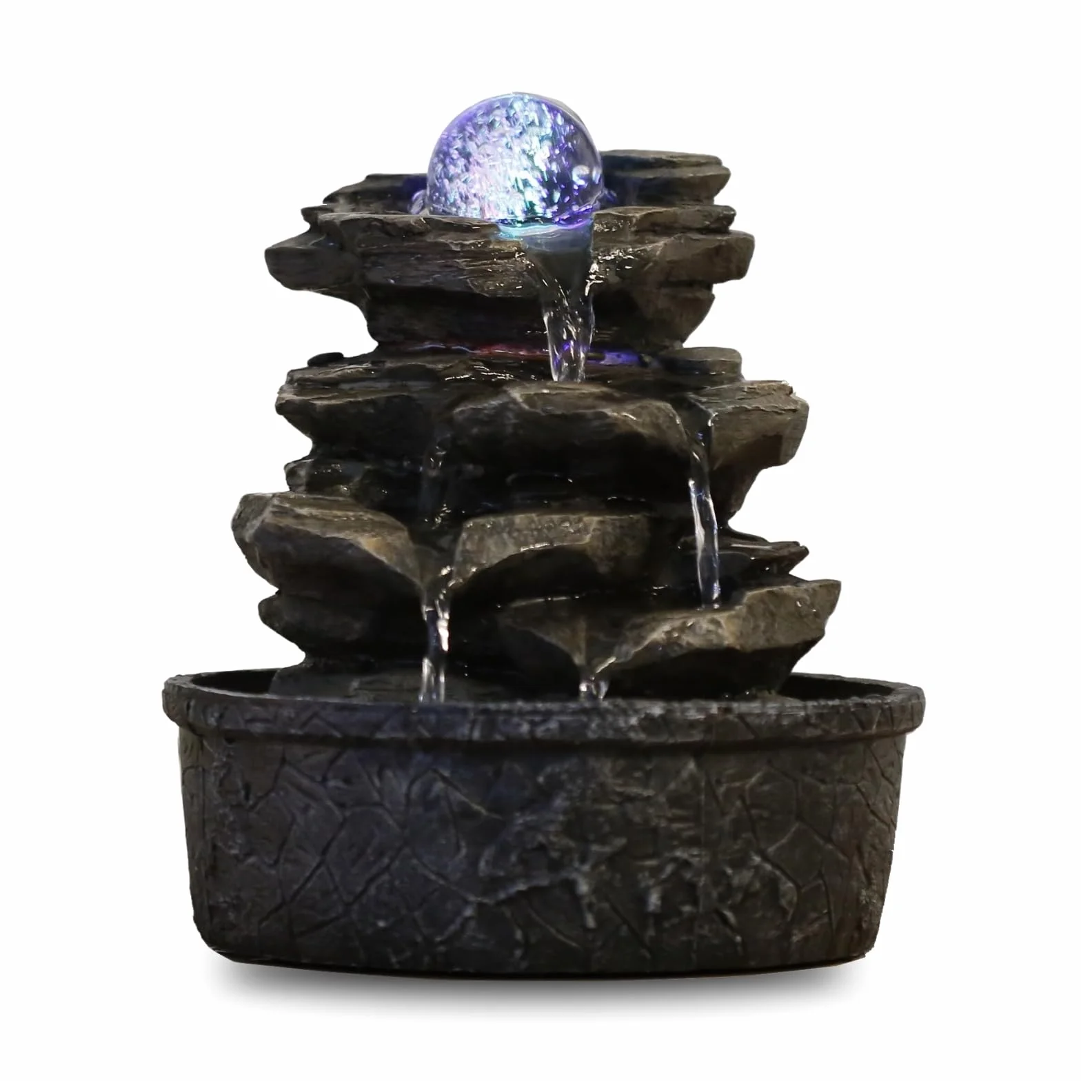 Zen Light Little-Rock Fontanna Dekoracyjna, Ciemnobrązowy, 20 x 20 x 23 cm