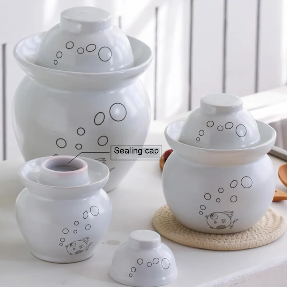 Ceramiczny słoik na ogórki z pokrywkami, tradycyjny chiński porcelanowy garnek na ogórki, ceramiczny garnek do fermentacji z pokrywką z uszczelką wodną, garnek do kiszenia kapusty(Czerwony-7 kg