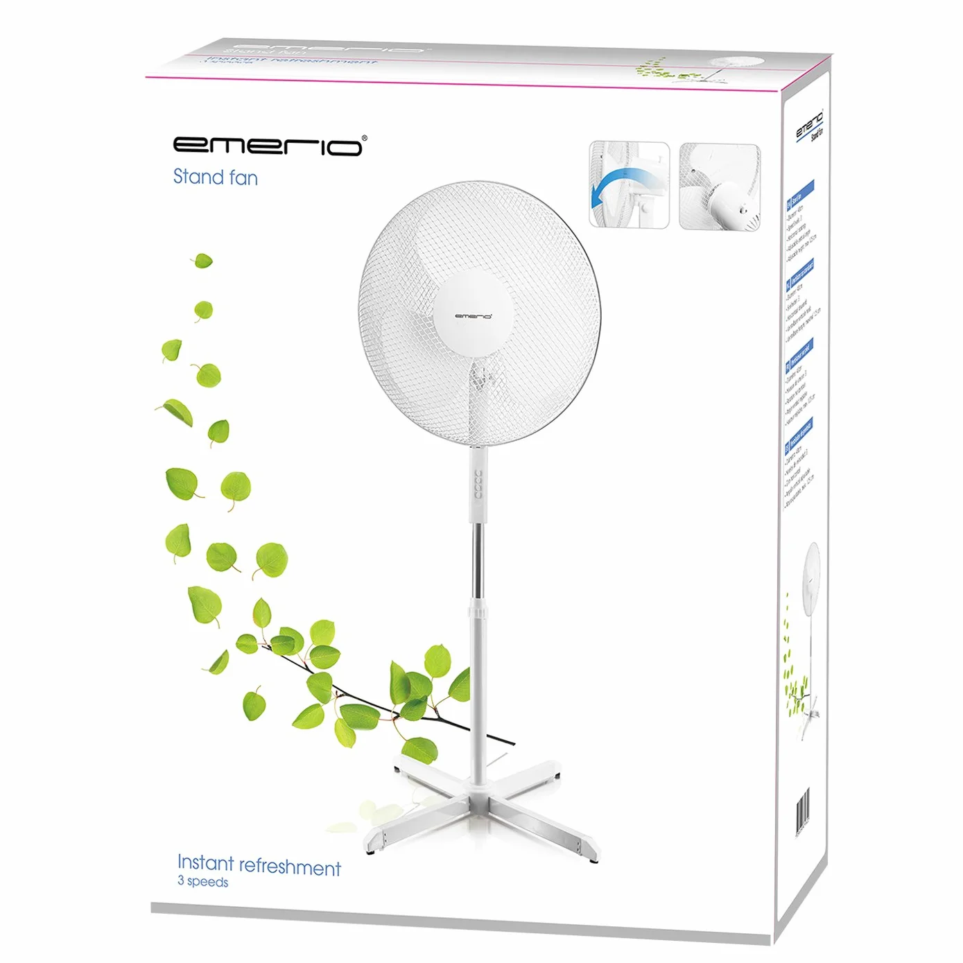 Emerio Fn-114204 Wentylator Stojący, Biały, 125 cm