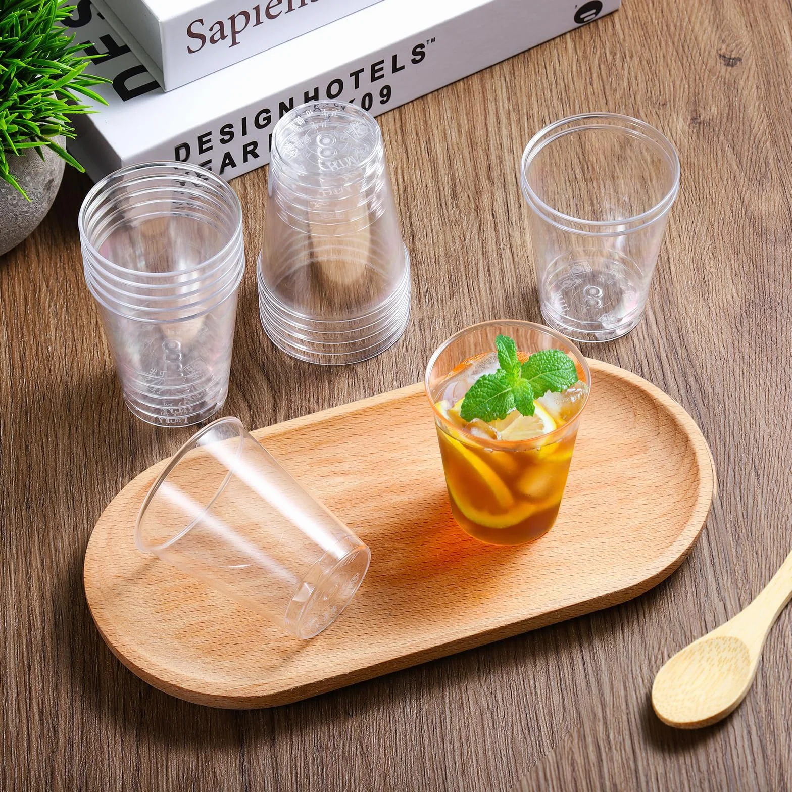 Gucass 100 plastikowych kubków, 0,1 l, z twardego plastiku, kubki wielokrotnego użytku, kubki imprezowe, z tworzywa sztucznego, do szampana, piwa, napojów, plastikowe kubki na imprezę, urodziny