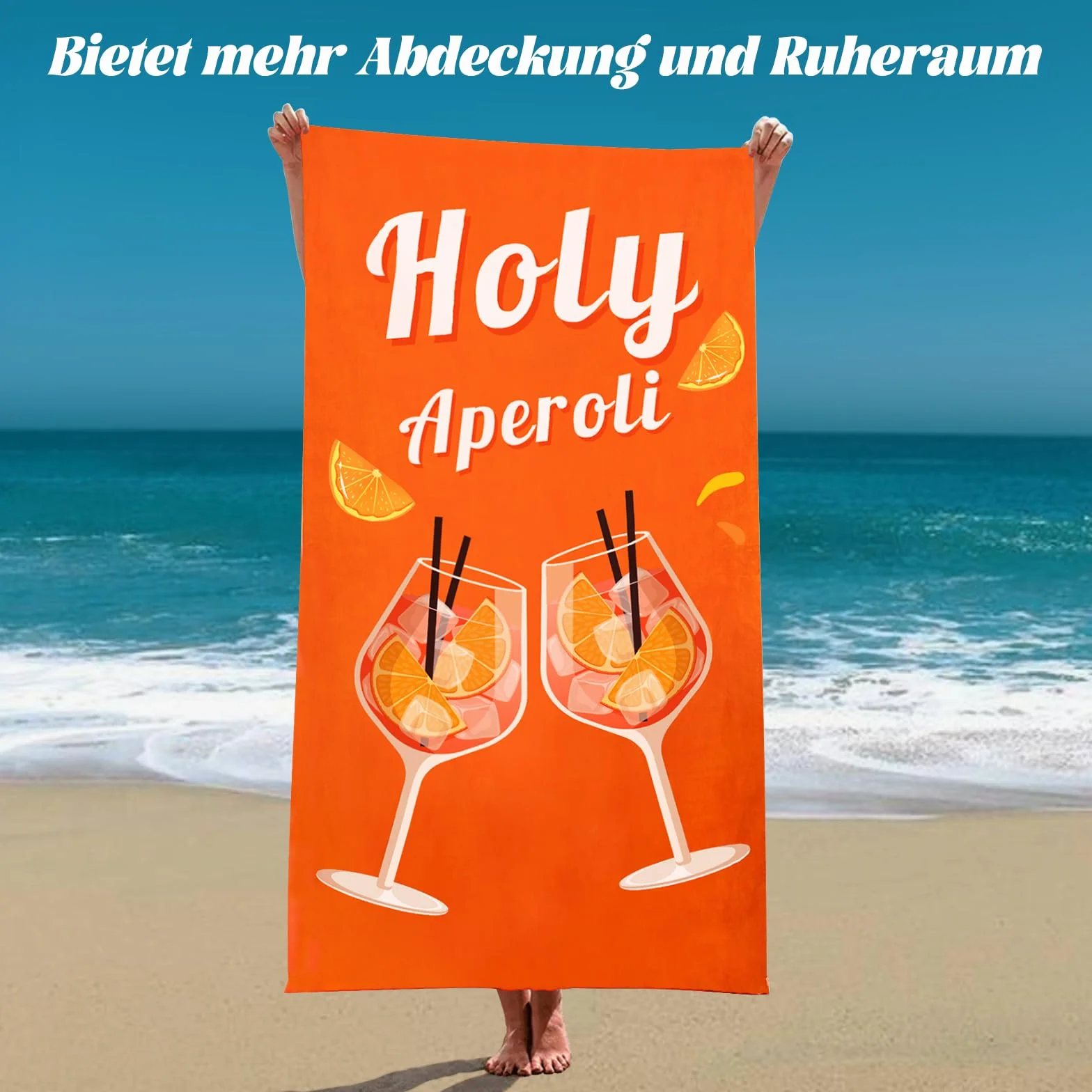 Ręcznik plażowy Aperol, Prezent AperolSpritz, Ręcznik plażowy z mikrofibry Lekki i miękki, Ręcznik plażowy dla mężczyzn i kobiet, Pomysły na prezent dla fanów Aperol (70 x 140cm) (Aperol)