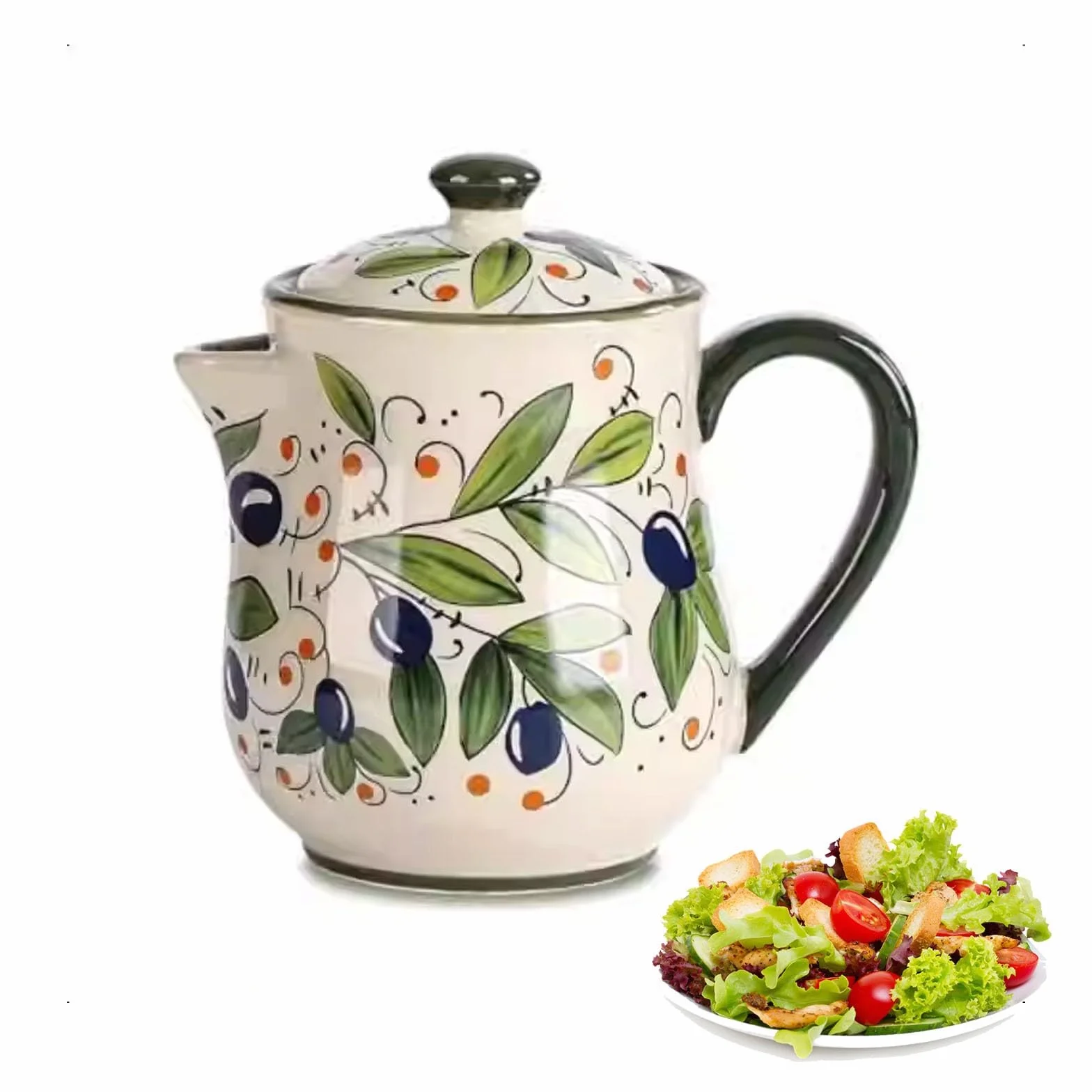 Vintage butelka z dozownikiem oleju, ceramiczna butelka na sos sojowy 320 ml, japoński dozownik przypraw do olejów, octu i syropów