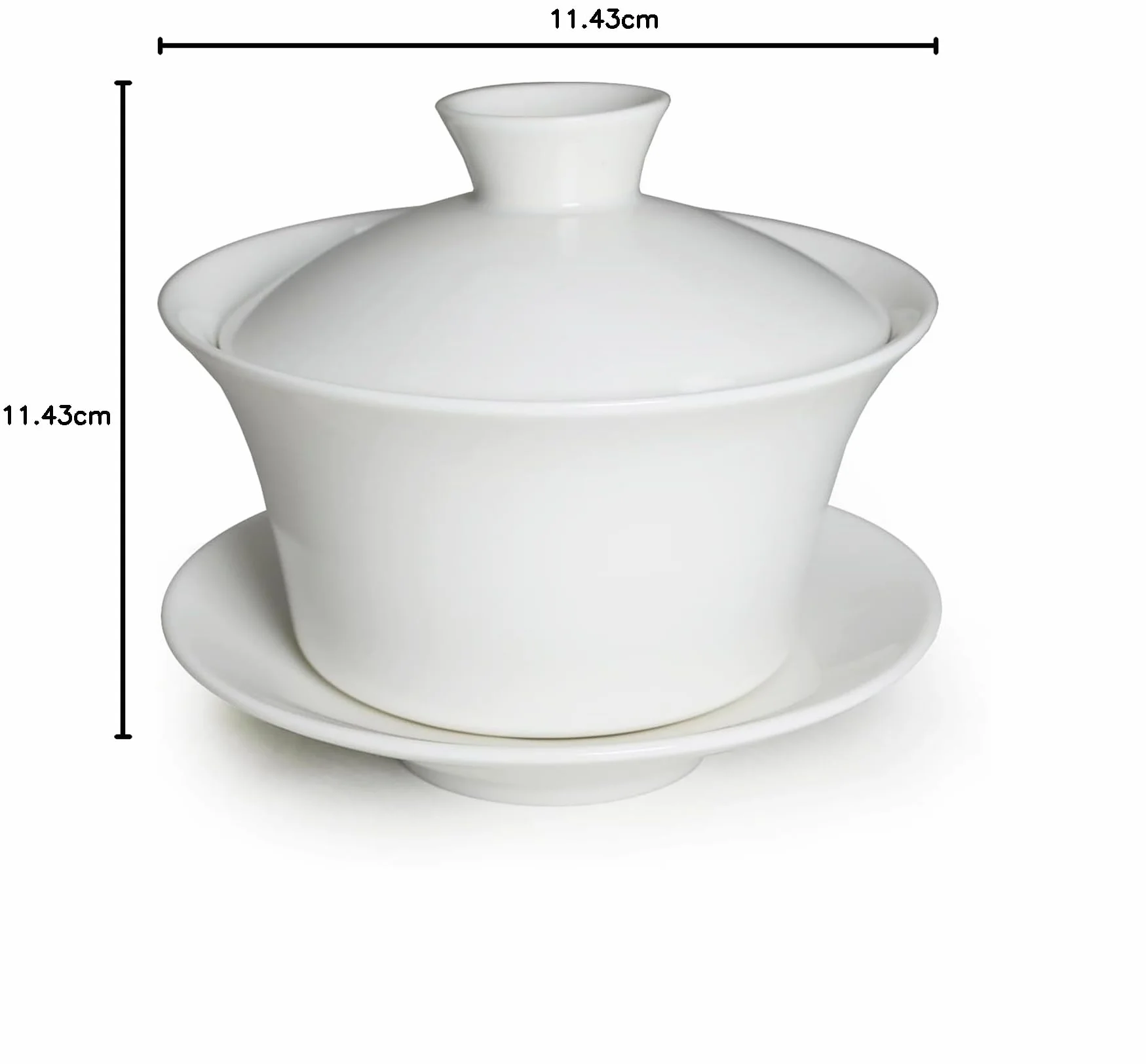 Chińskie porcelanowe filiżanki do herbaty Gaiwan Wspoza Tradycja Sancai Pokrywka Miska Warga Kubek Spodek (300 ml Biały)