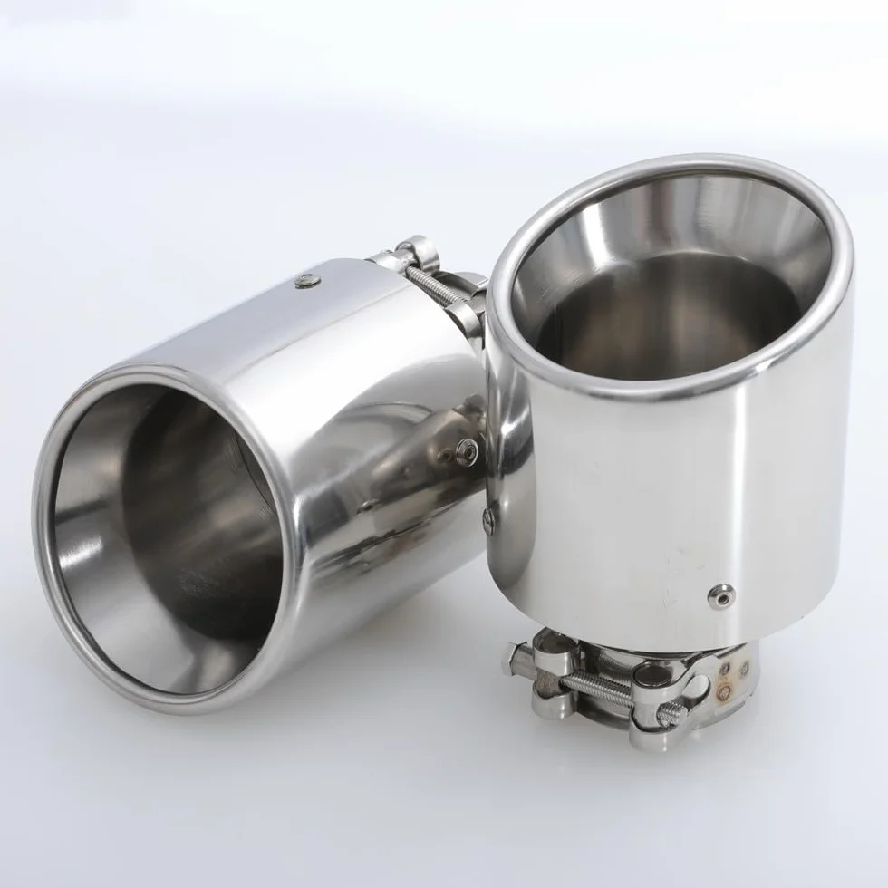 uniwersalna rura wydechowa 304 Stal nierdzewna Uniwersalny układ wydechowy Końcówka rury wydechowej + wydechu samochodowego 1 sztuka Tłumik końcowy | IN 51MM OUT 101MM