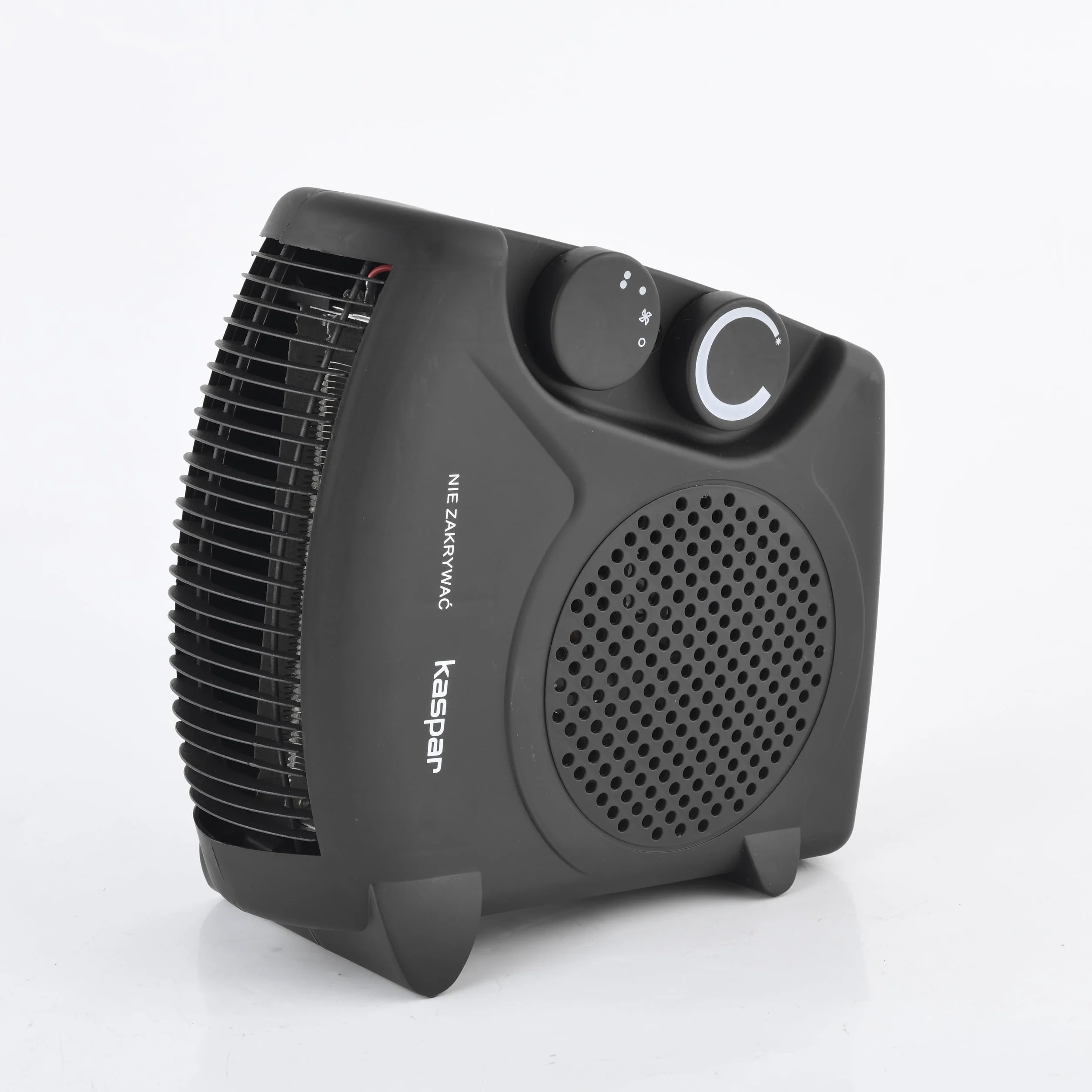 KASPAR Termowentylator, mały, kompaktowy wentylator termiczny, grzejnik elektryczny, 1000 W, 2000 W, z funkcją wentylatora, termostat, zabezpieczenie przed przegrzaniem, ogrzewanie elektryczne, 3