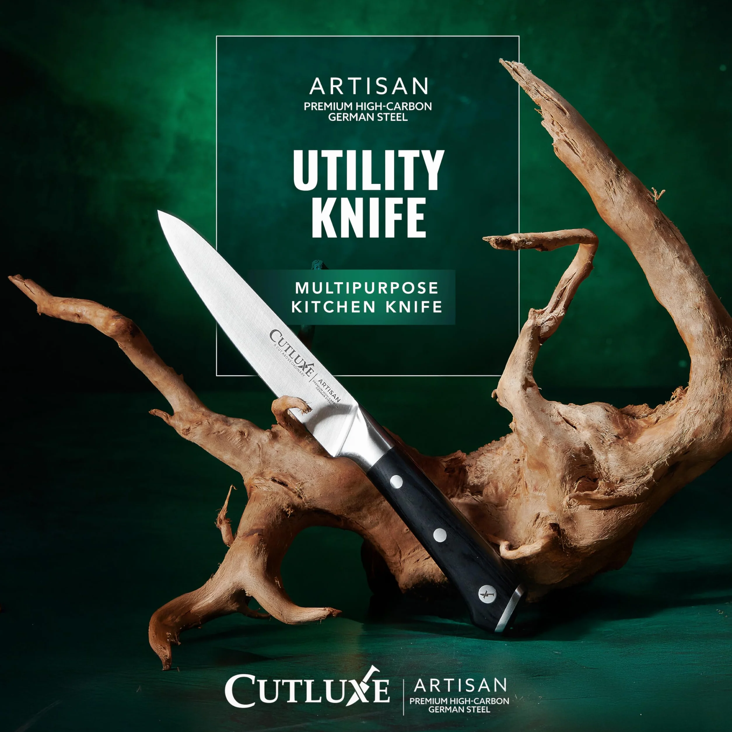 CUTLUXE Artisan Series 5.5" Petty Knife – Forged High Carbon German Steel Full Tang Razor Sharp
