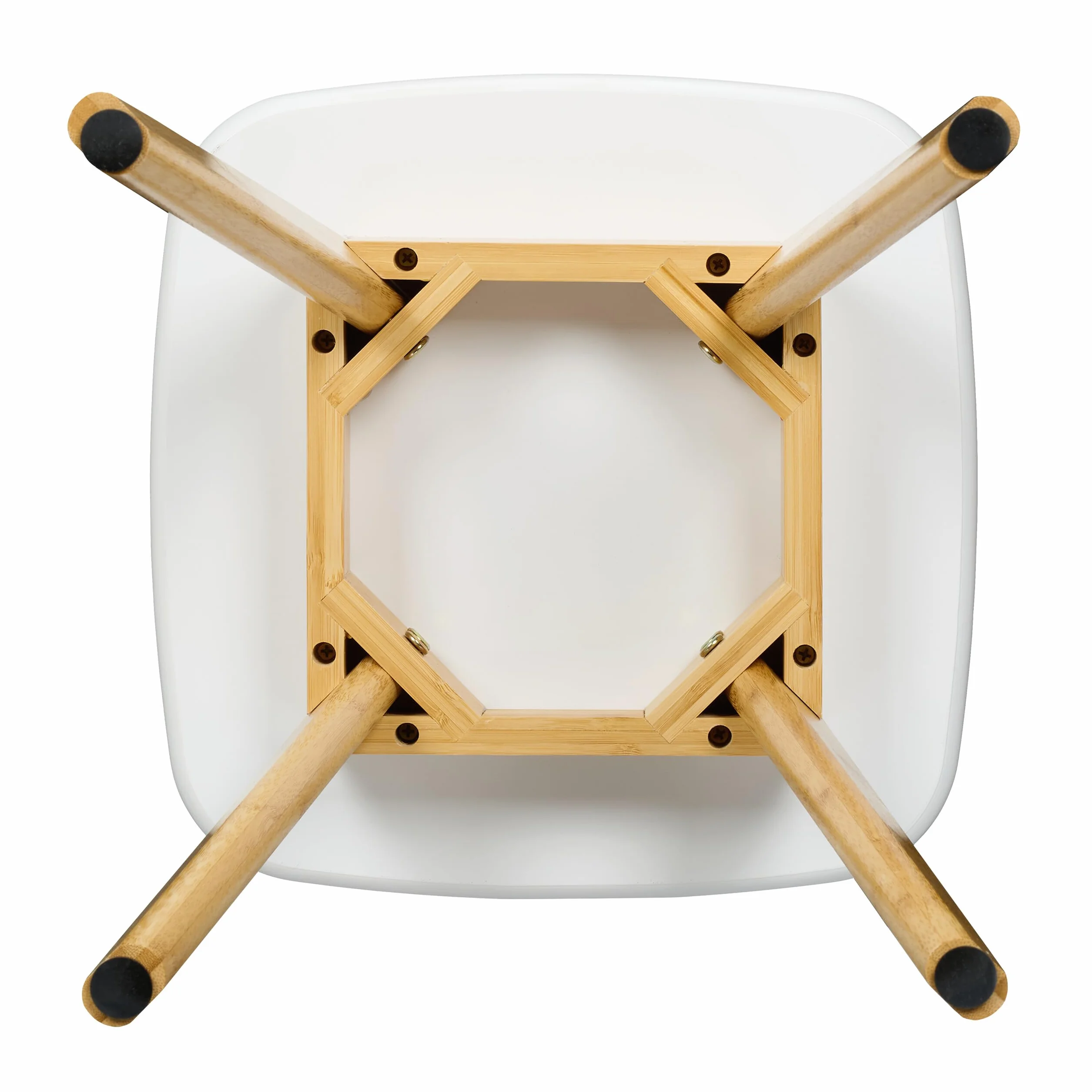 Relaxdays Taboret bambusowy 46x33x33 cm naturalny/biały